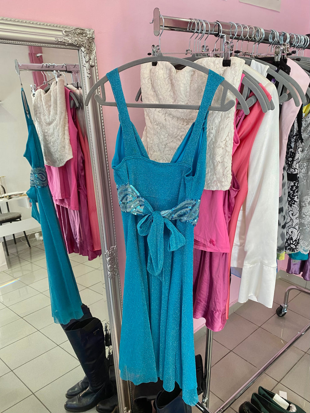 Blue sparkling princess dress