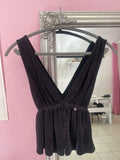 Black sparkly summer top