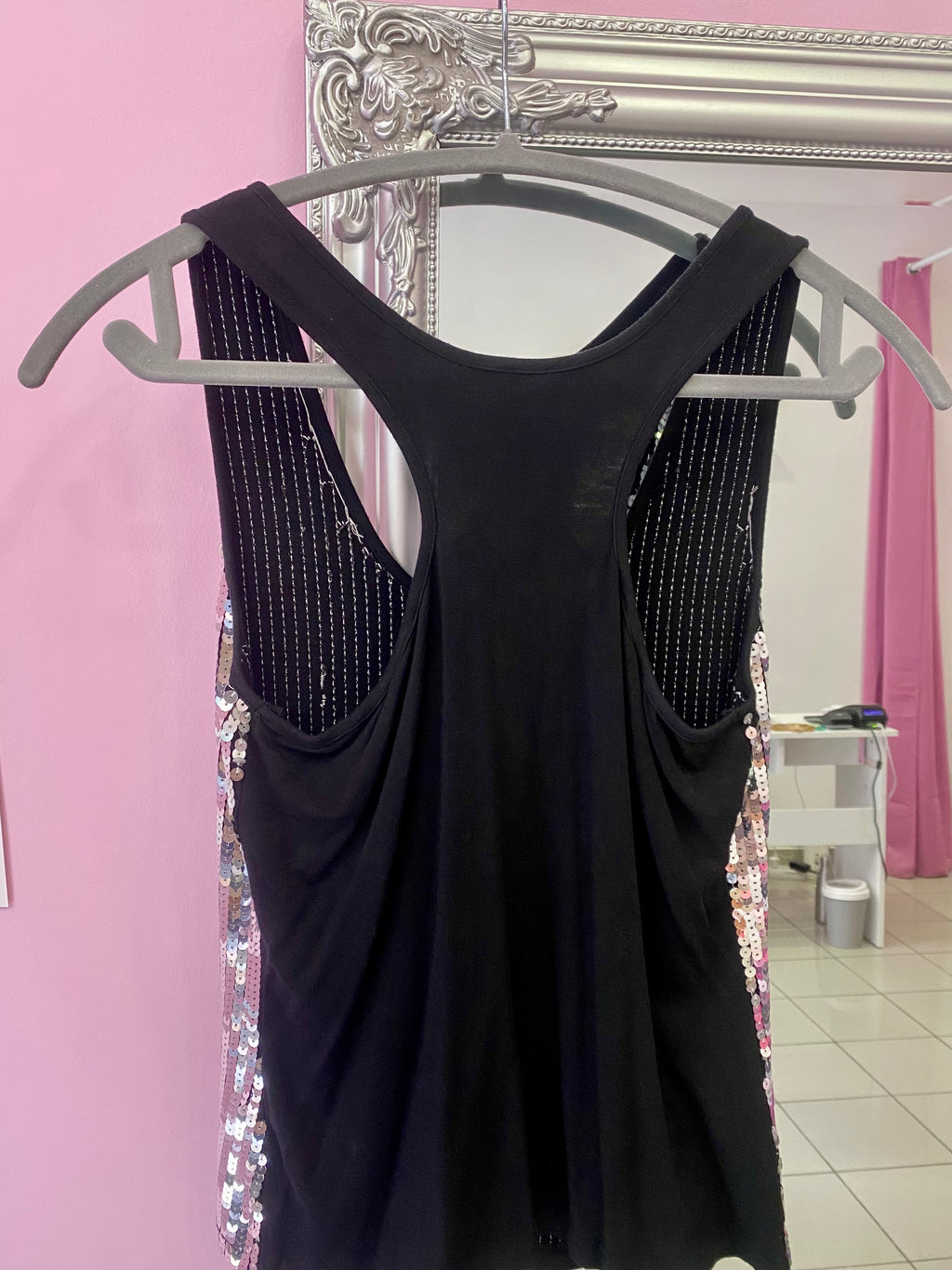 Silver sequin party top