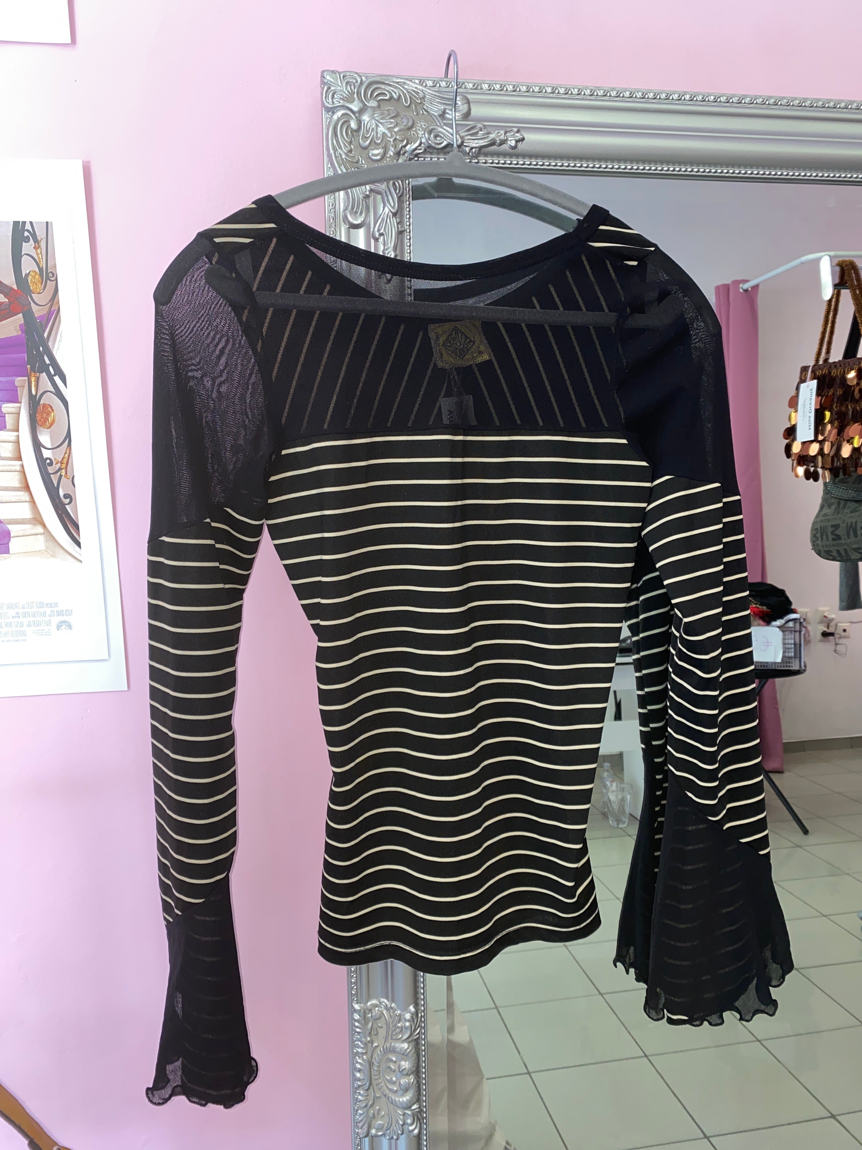 Black striped blouse
