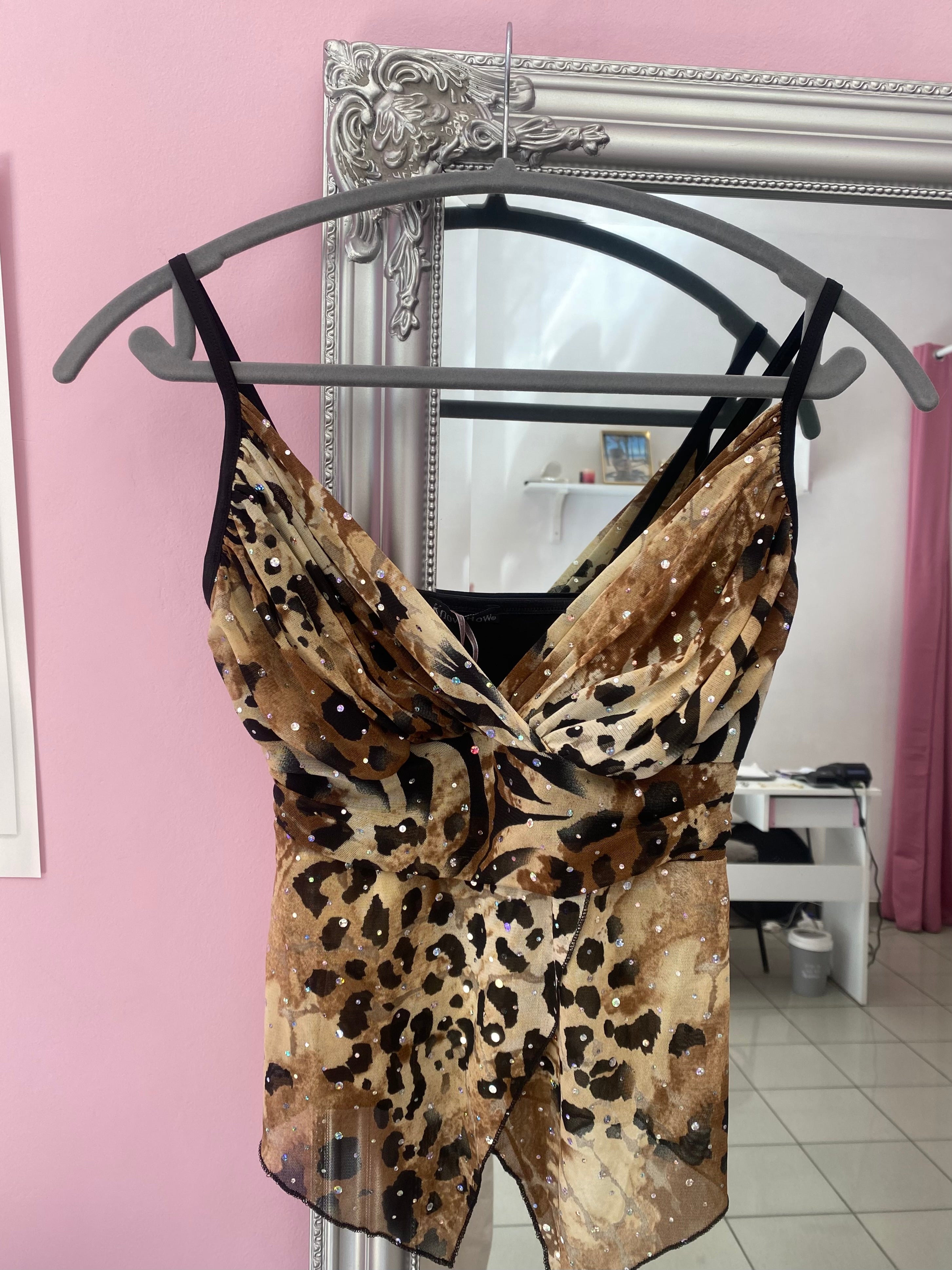 Cheetah girl cami top