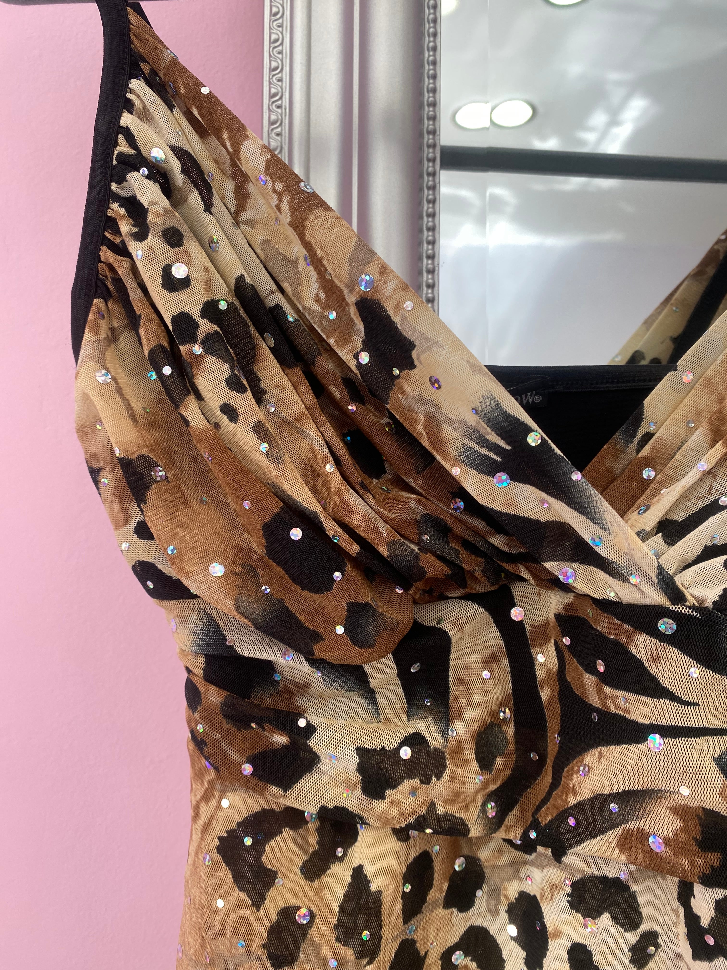 Cheetah girl cami top