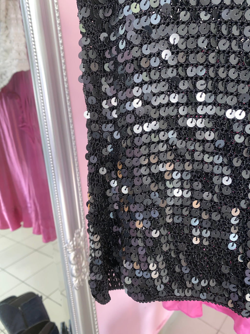 Black sequin top
