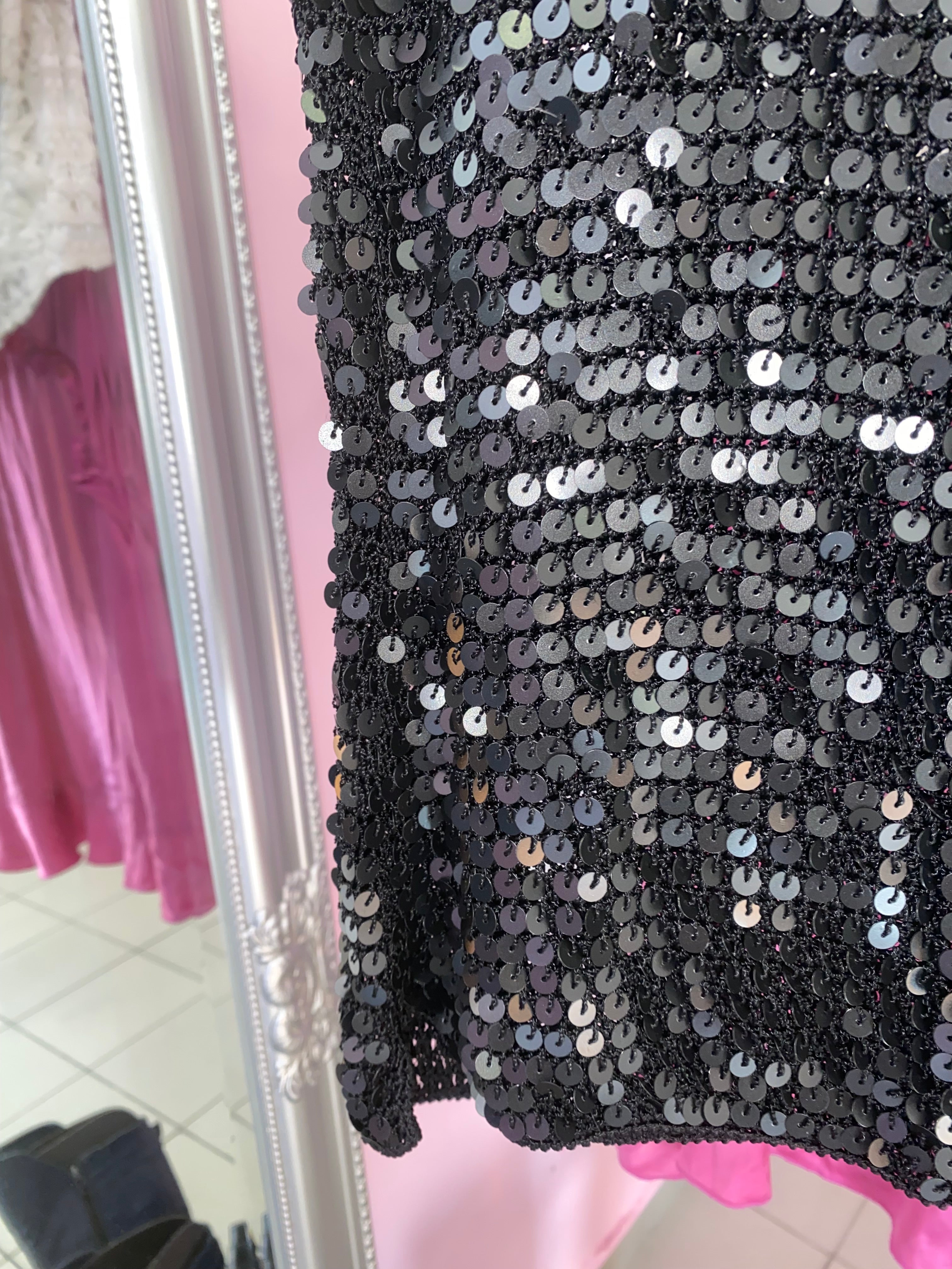 Black sequin top