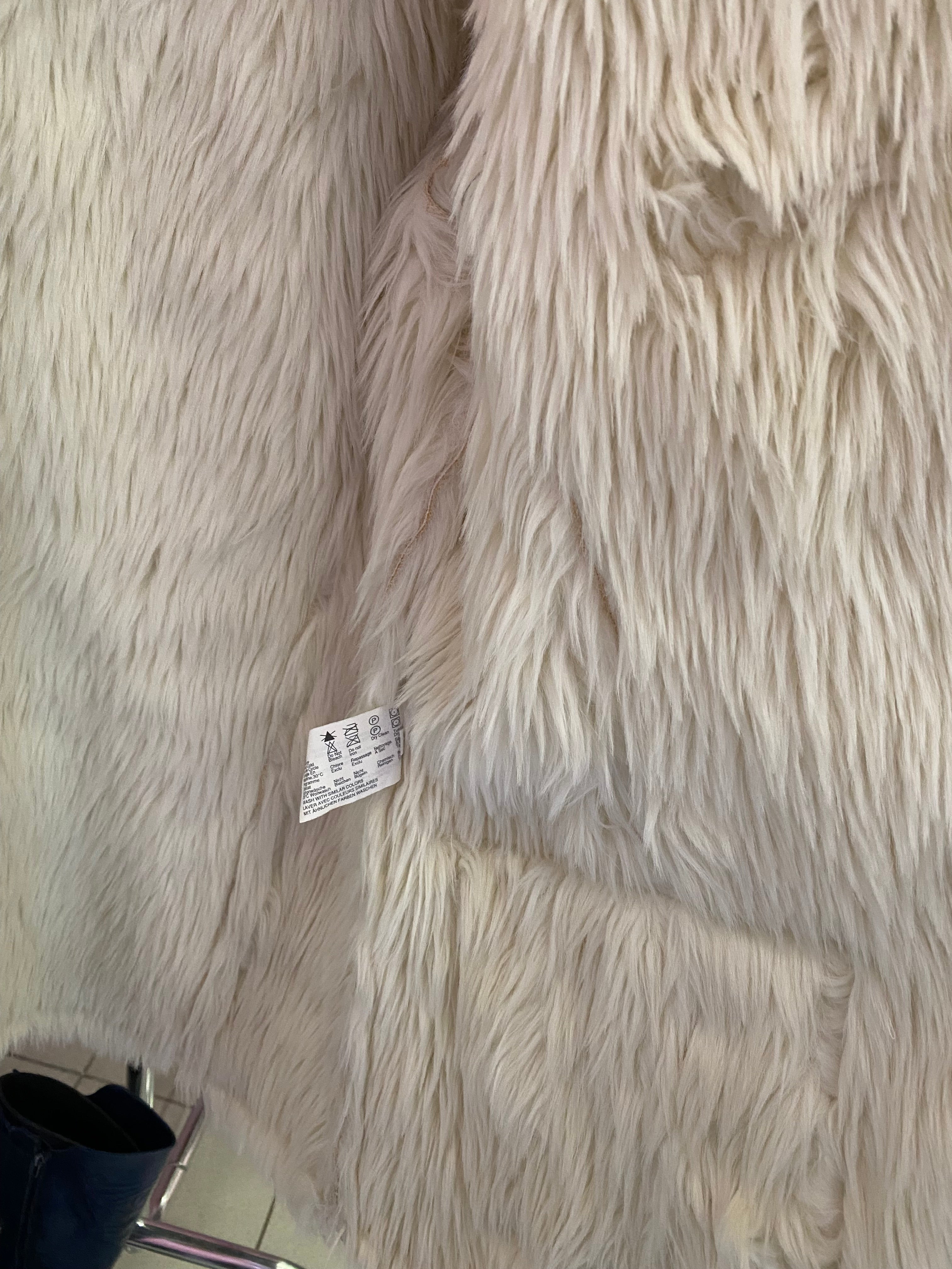 White faux fur jacket