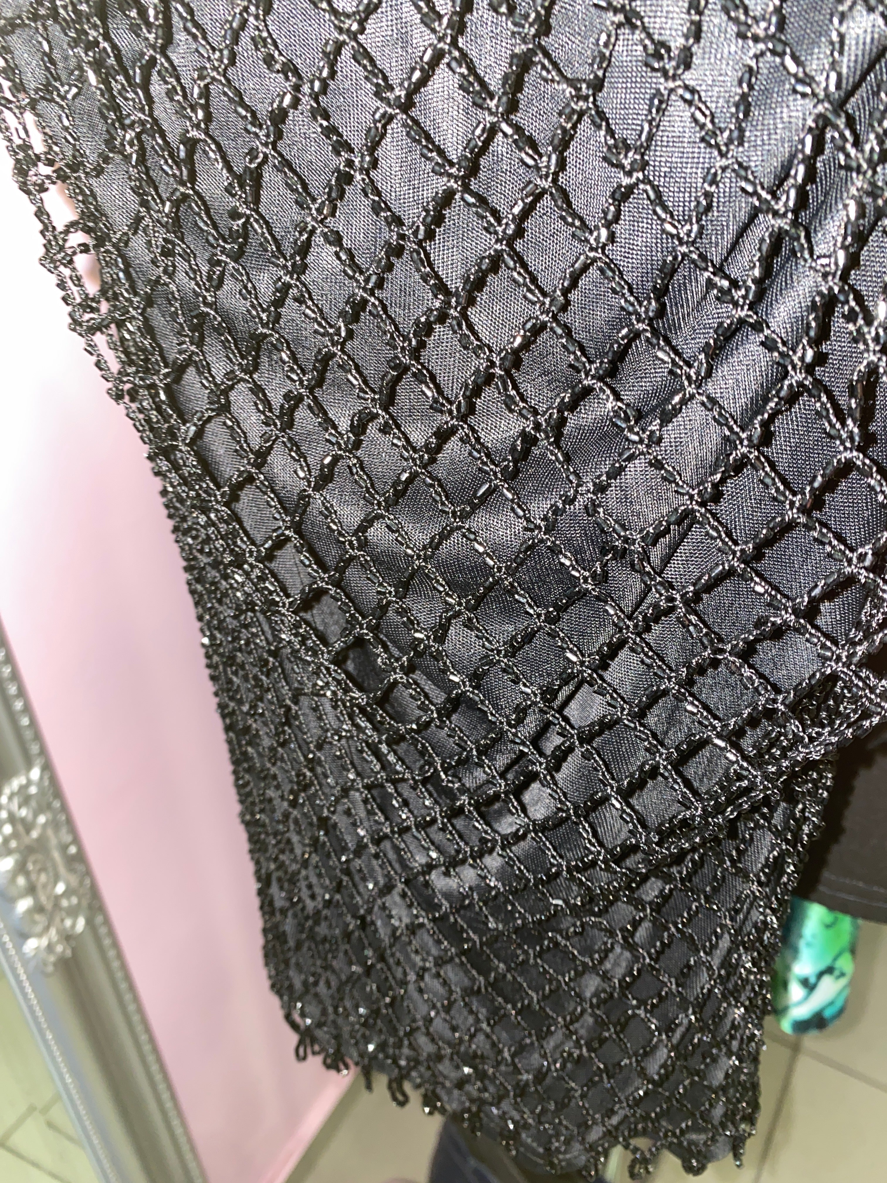 Beaded fishnet top