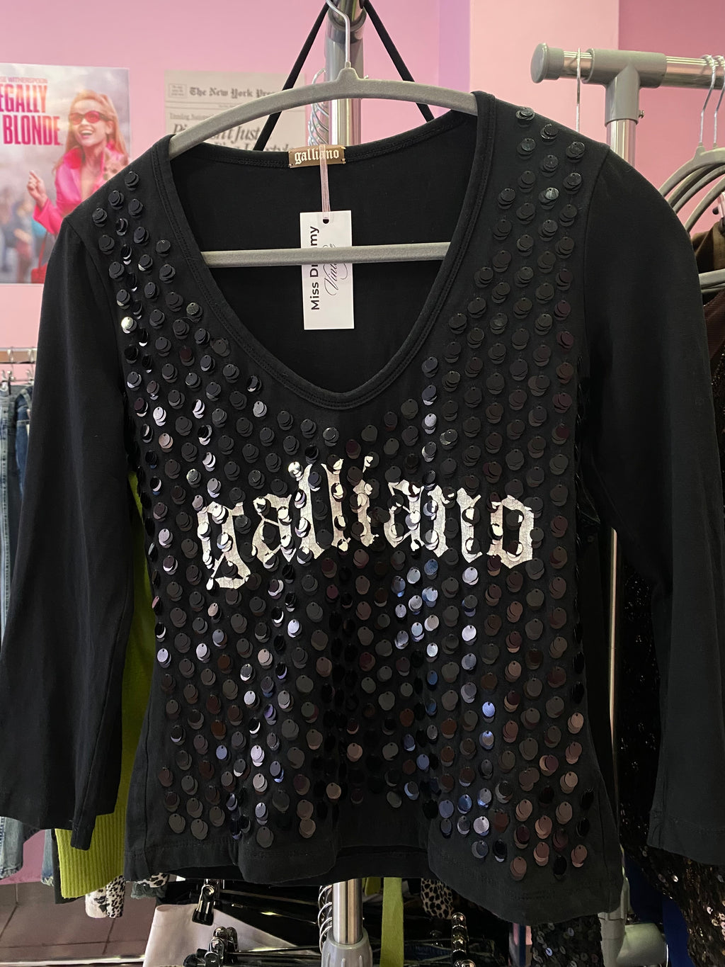 Galliano sequin long sleeve top