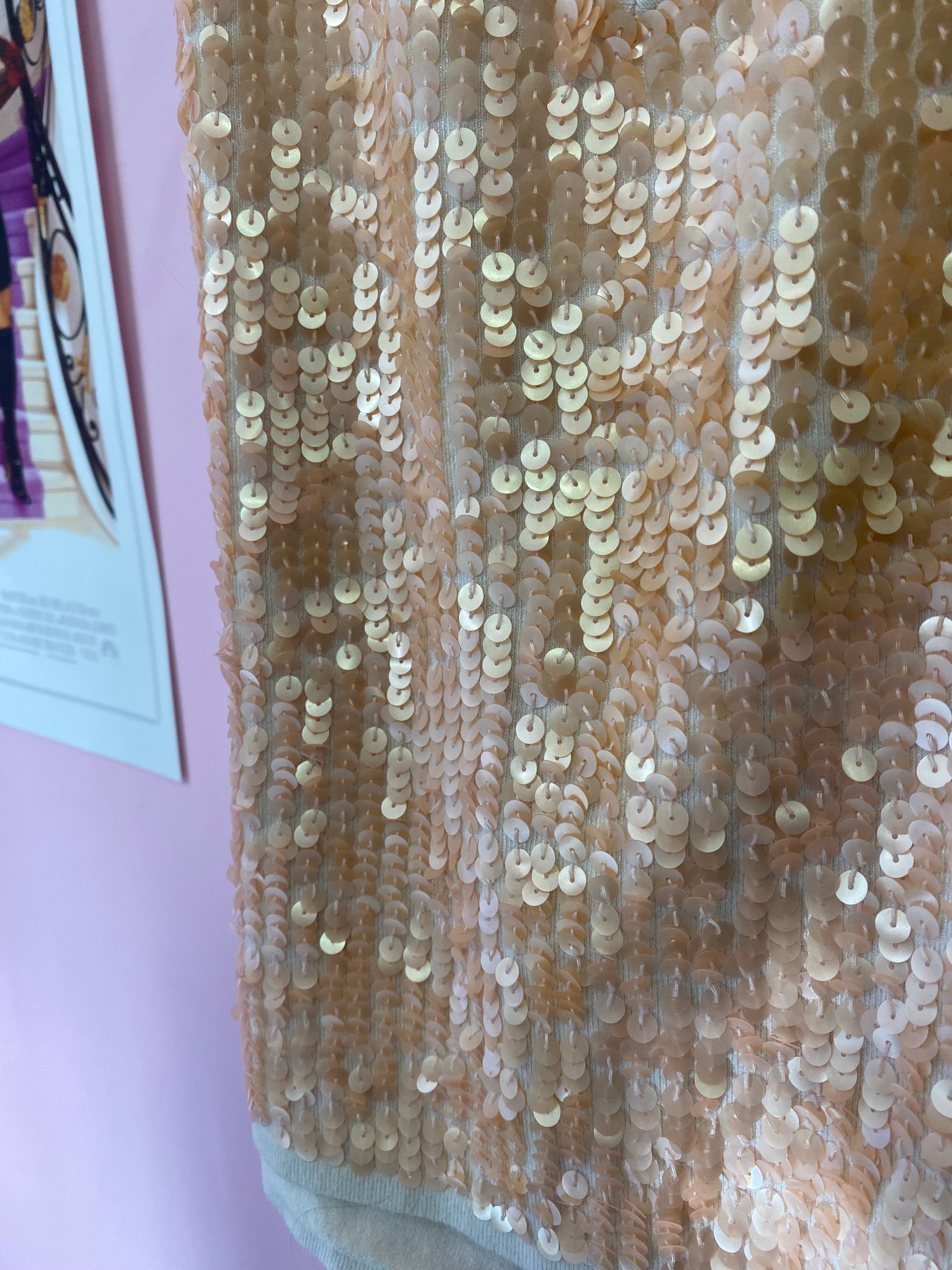 Golden sequin halter neck top