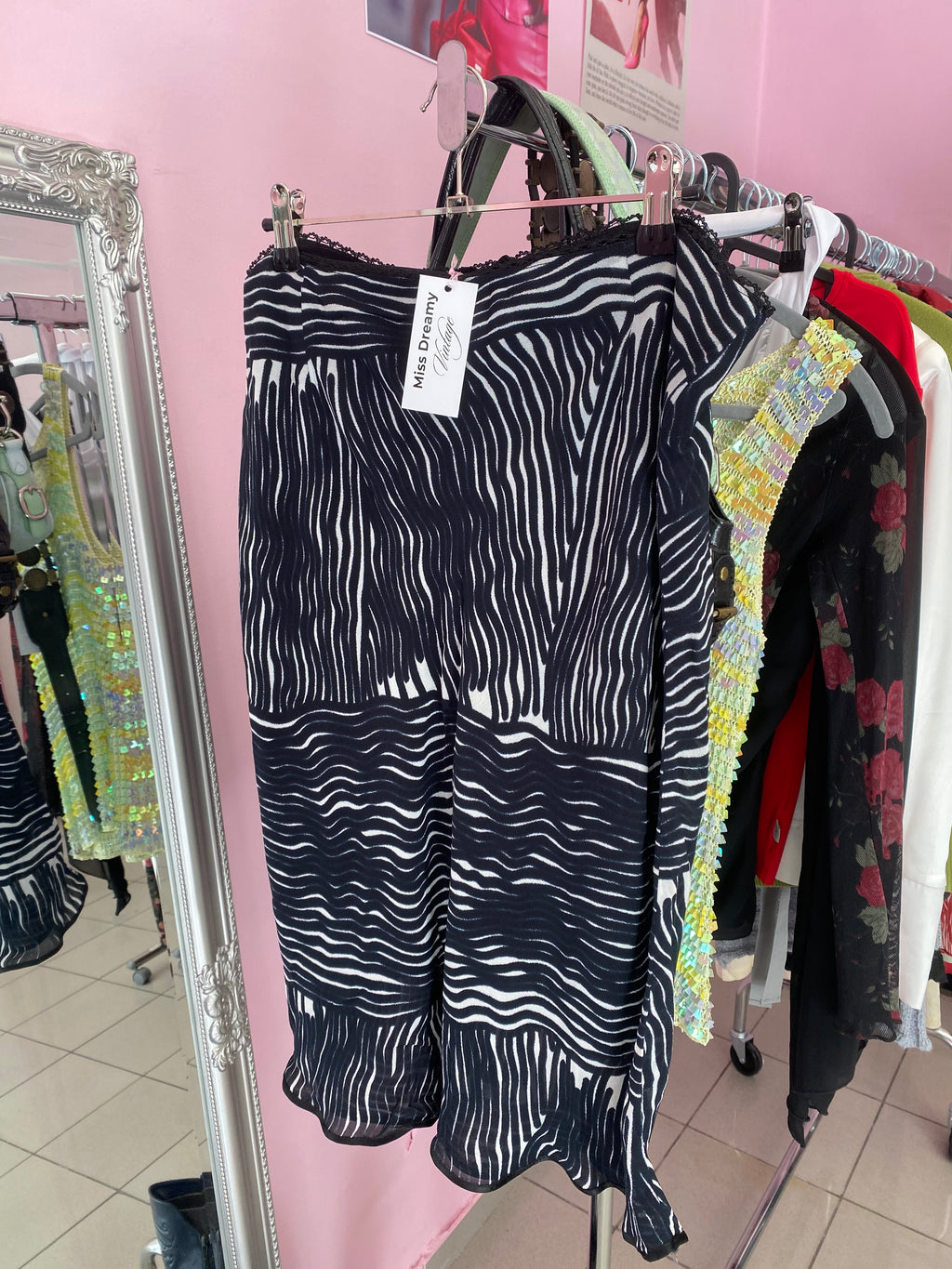Zebra midi skirt