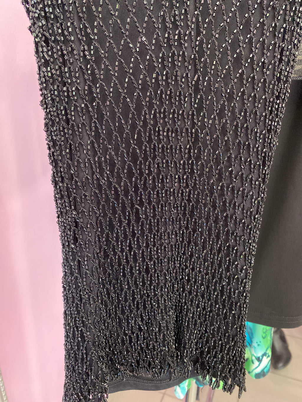 Beaded fishnet top