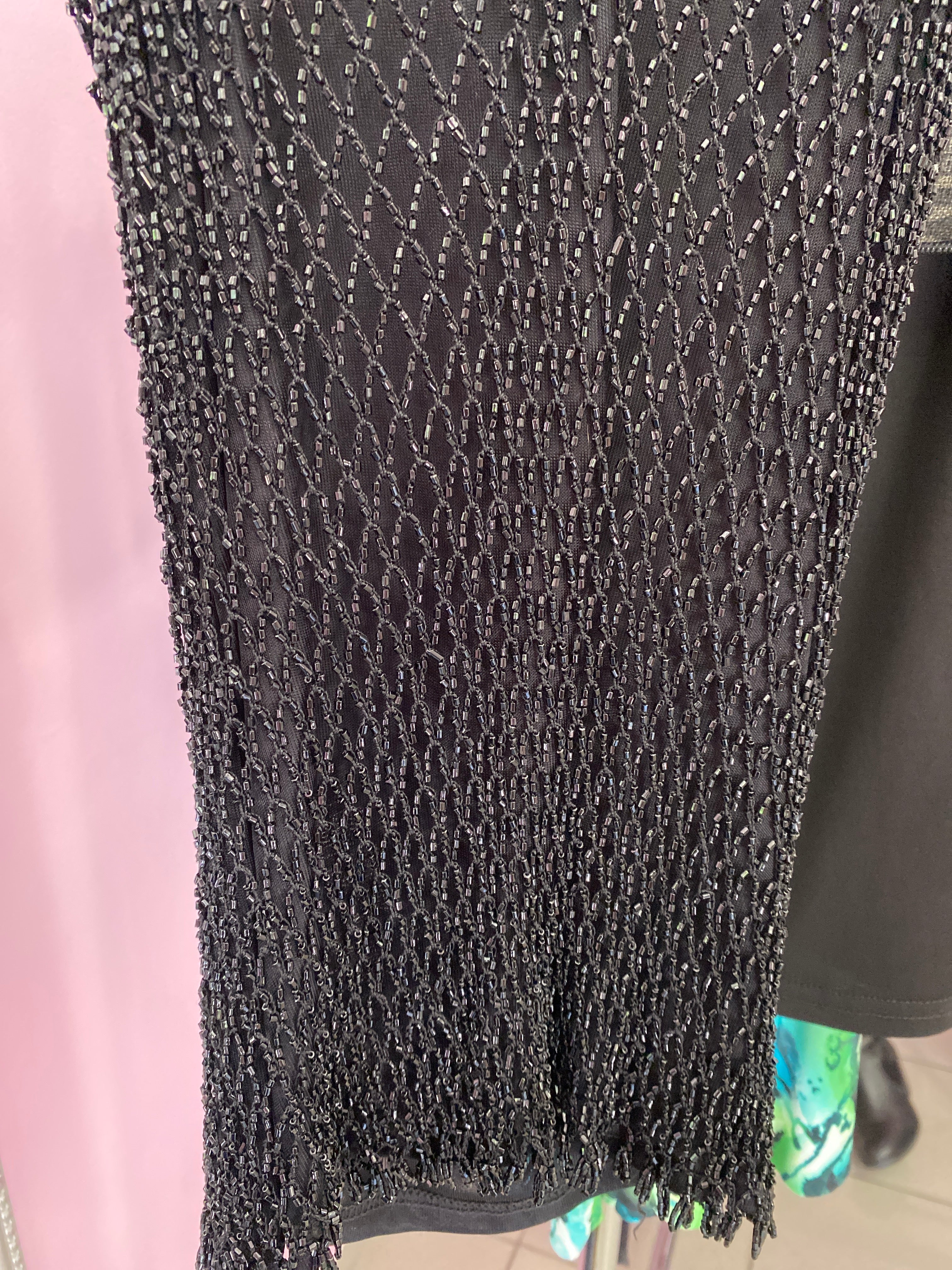 Beaded fishnet top