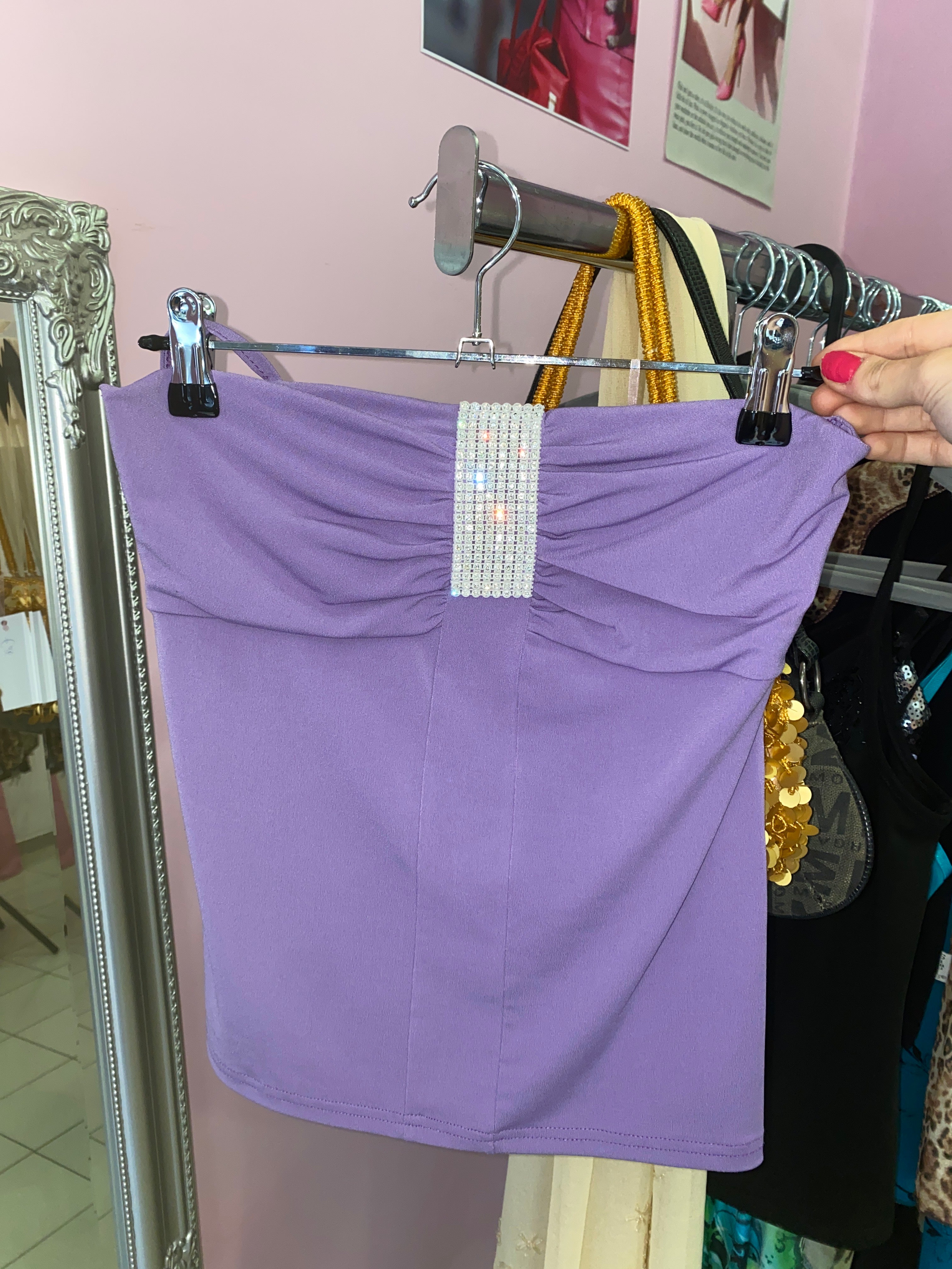 Lilac y2k top with bling