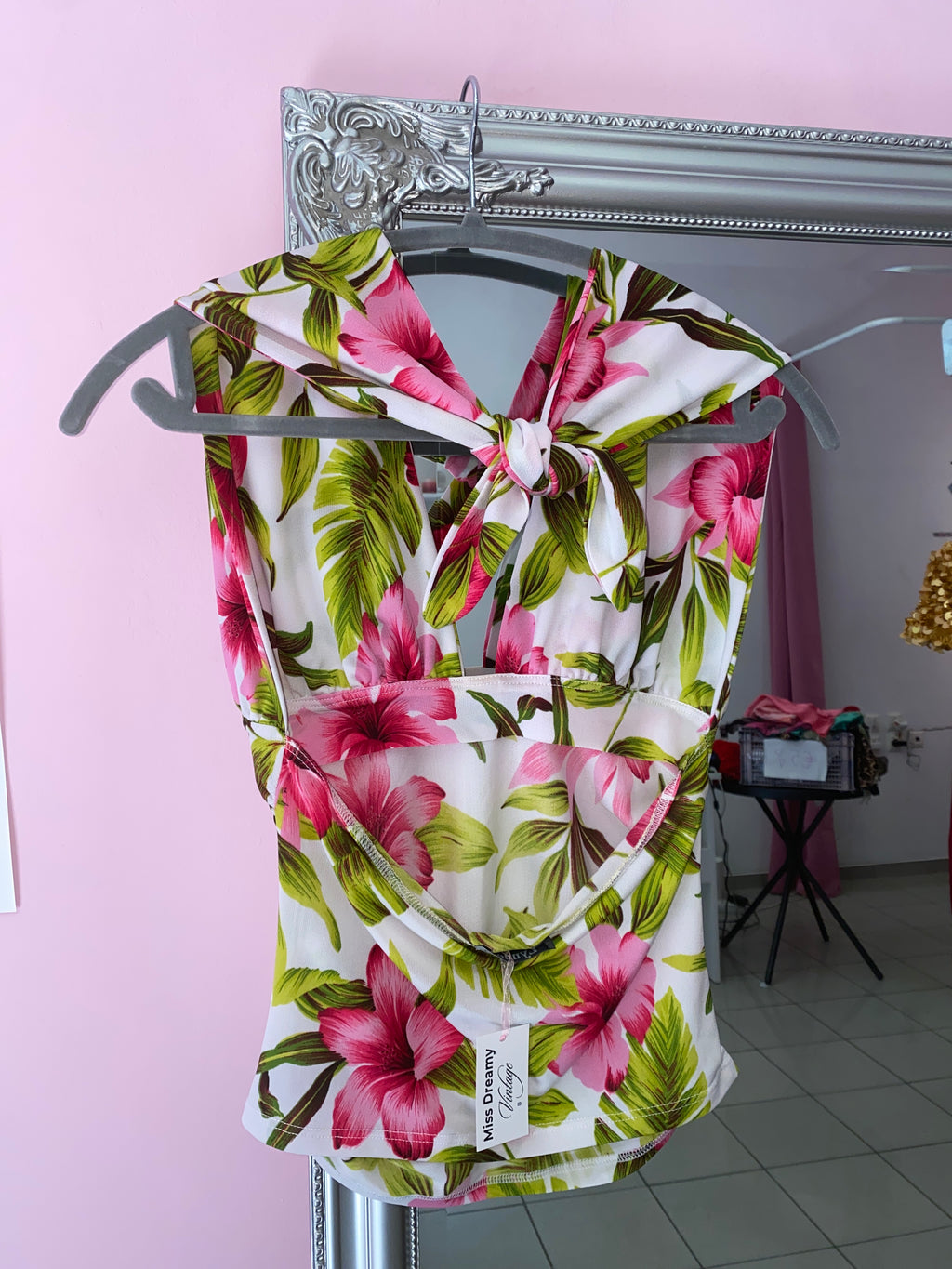 Tropical halter top