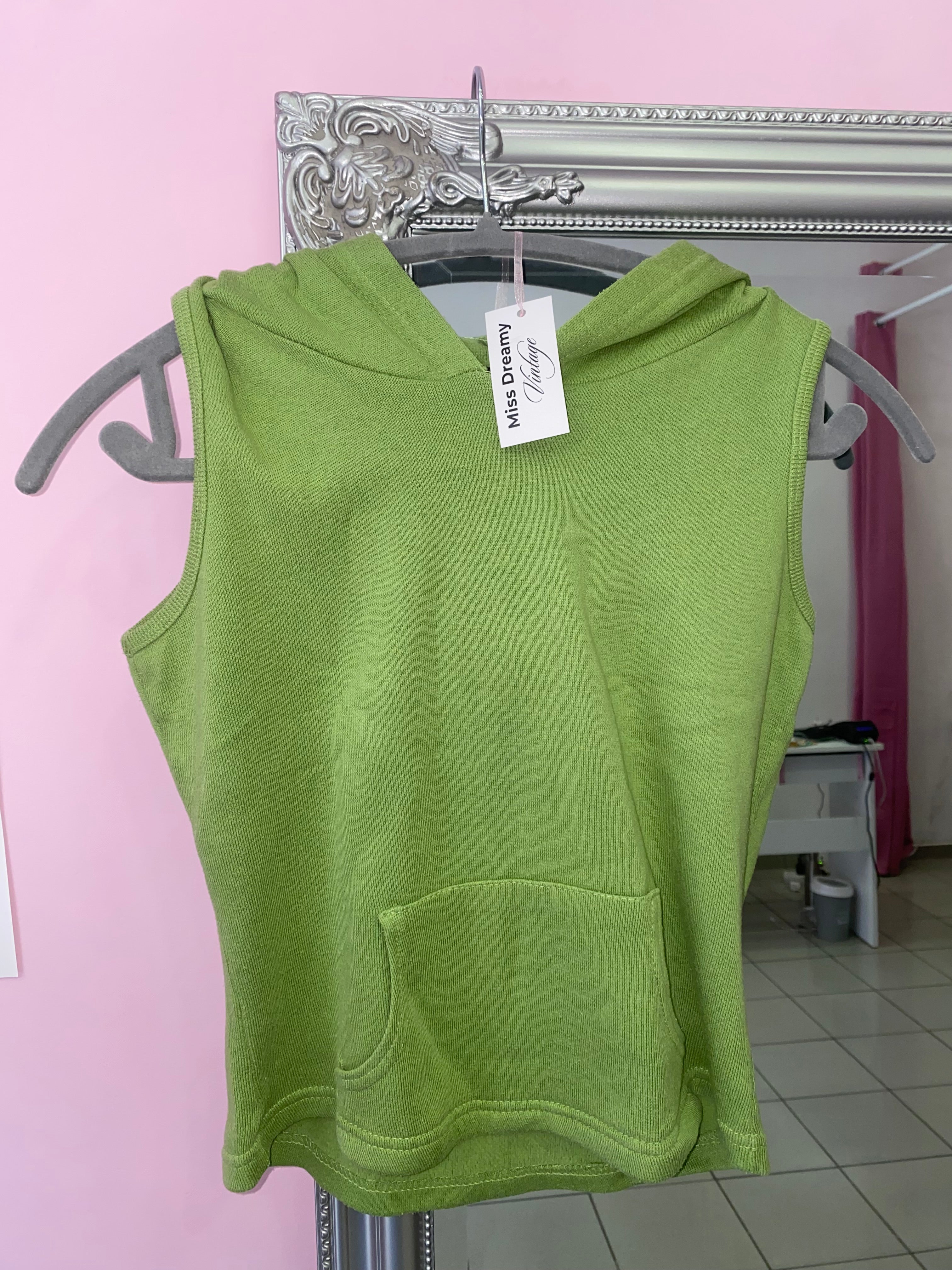 Y2K greek tank top with a hood