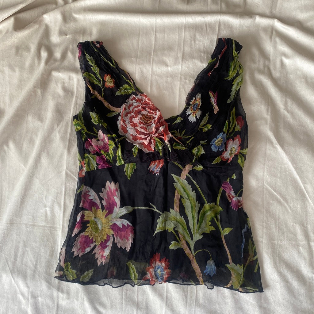 Vintage floral summer top