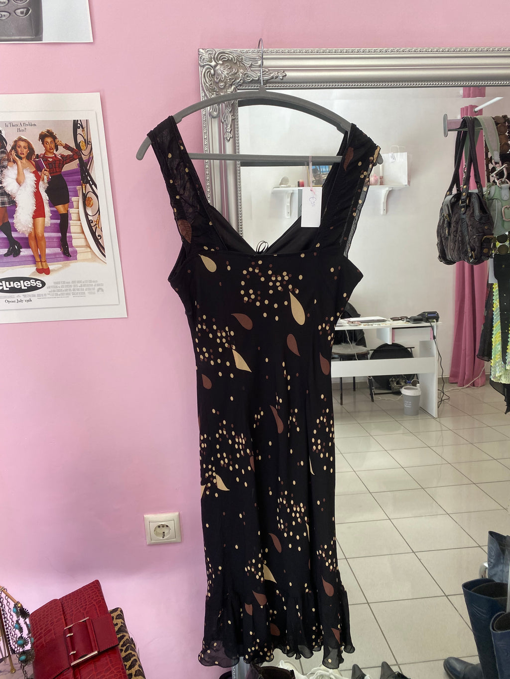 Vintage black floral dress