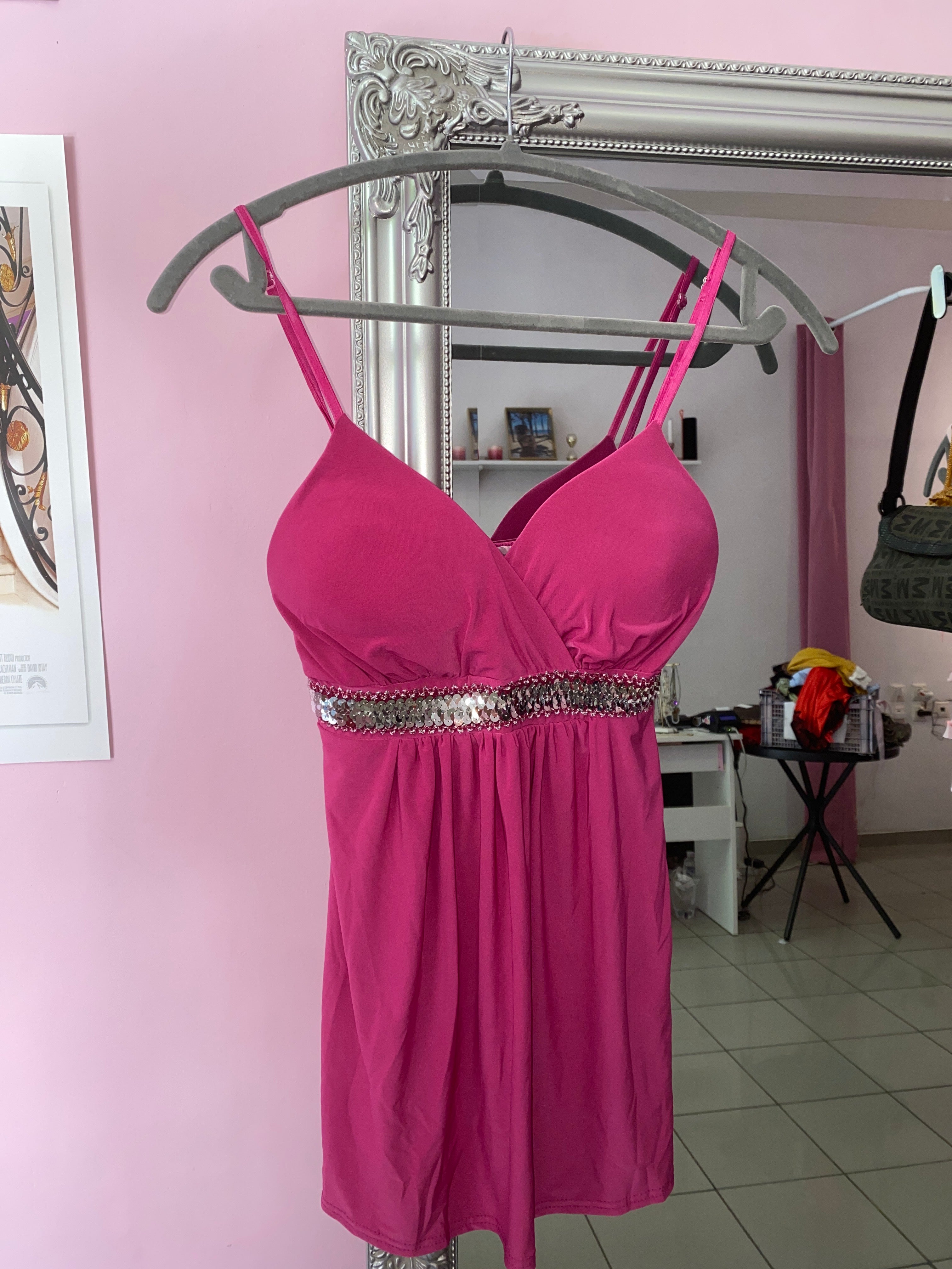 Hot pink barbie cami top