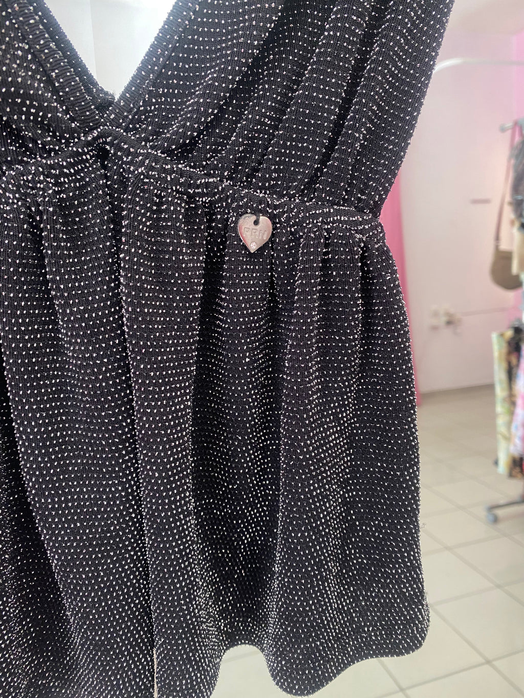 Black sparkly summer top