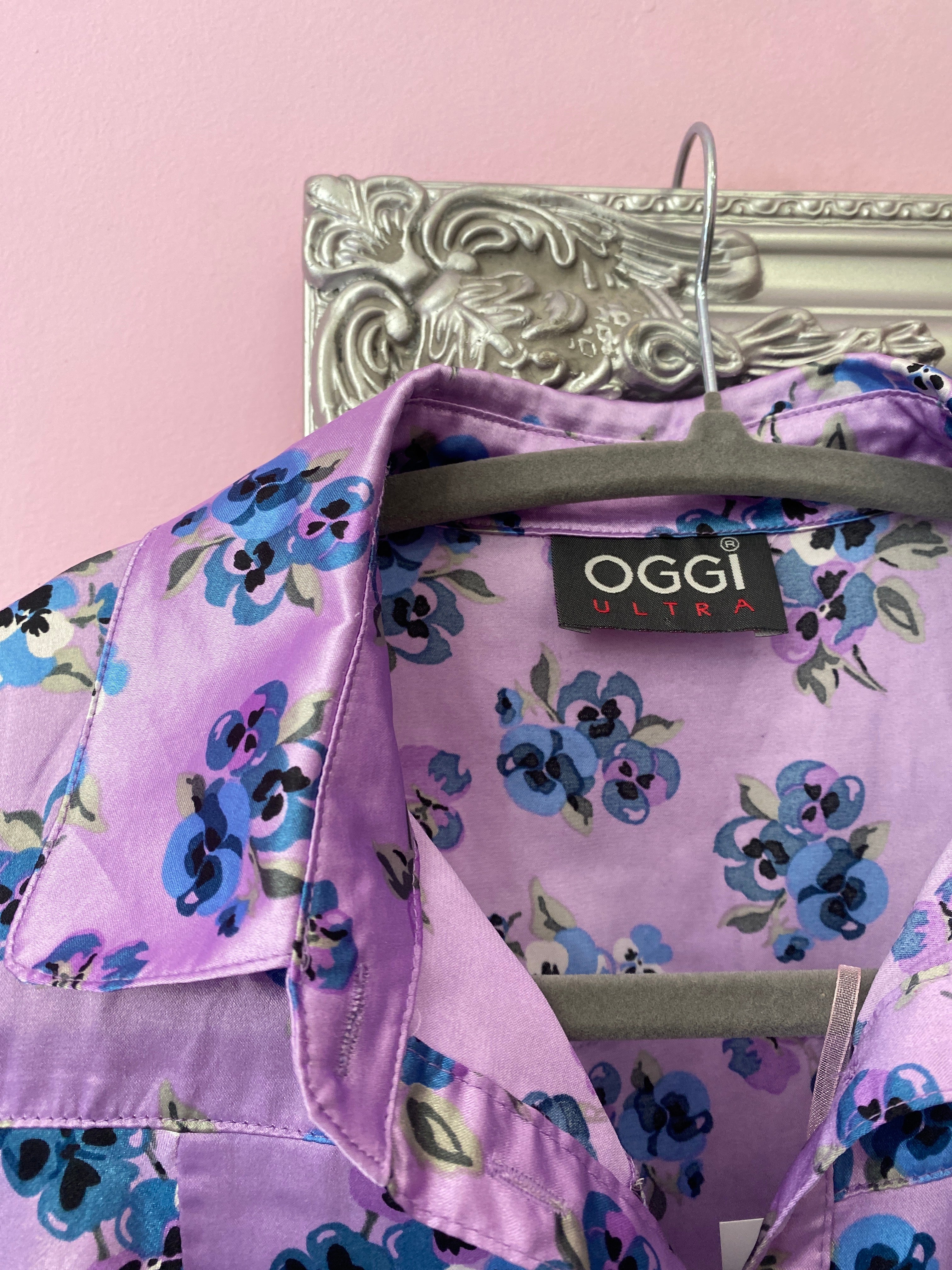 2000s lilac satin blouse