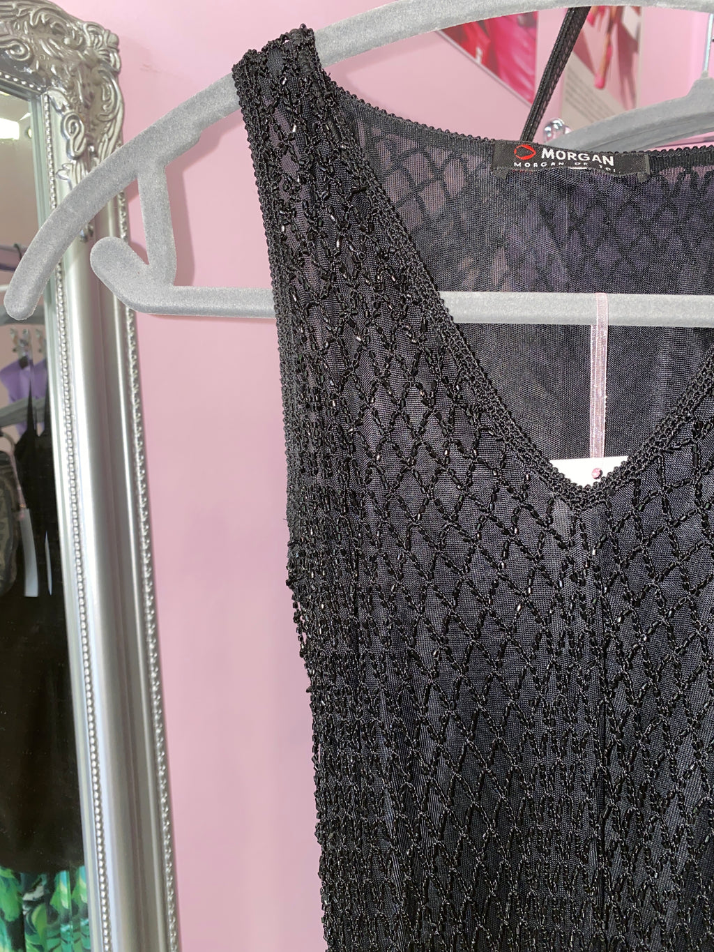 Beaded fishnet top