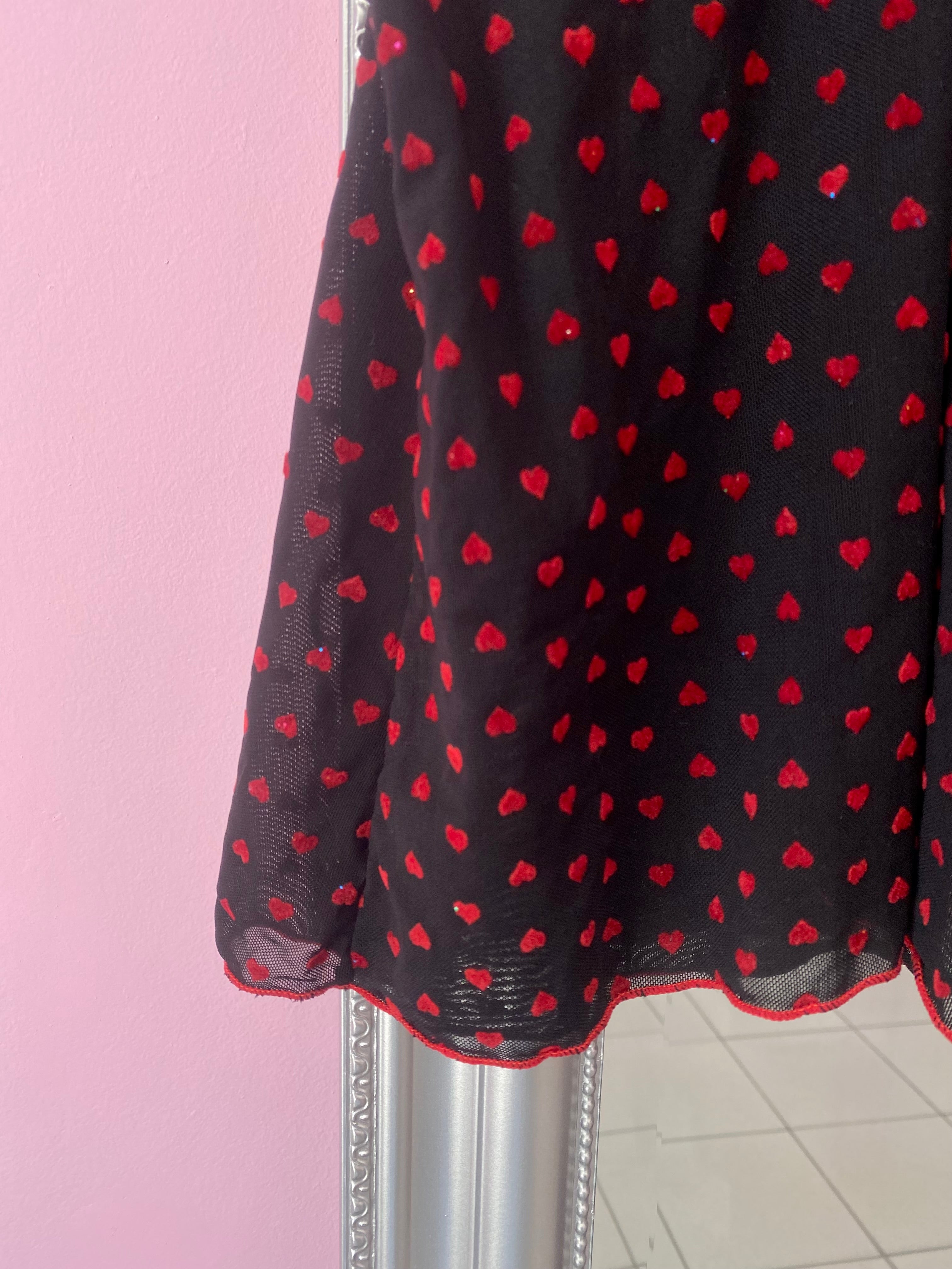 Black & red cami top with hearts