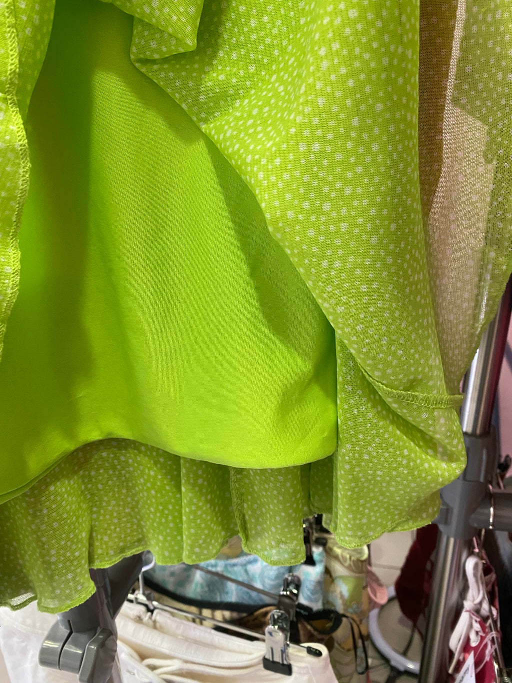 Green flowy midi skirt