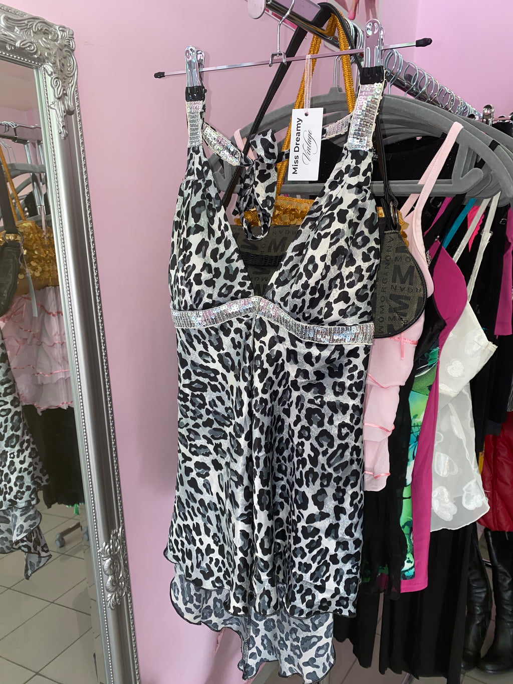 Leopard halter top