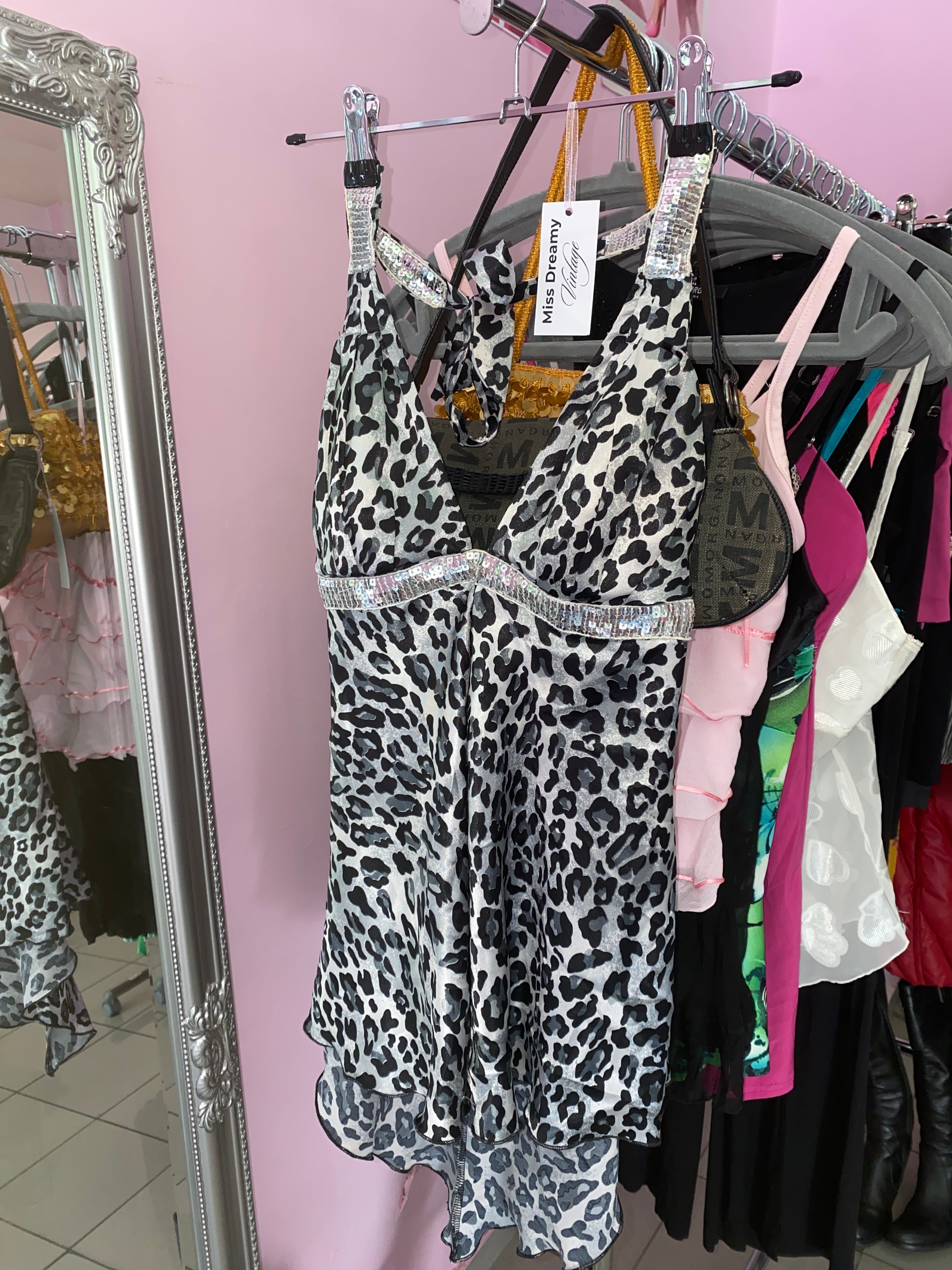 Leopard halter top