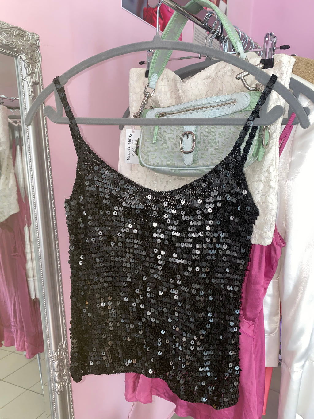 Black sequin top