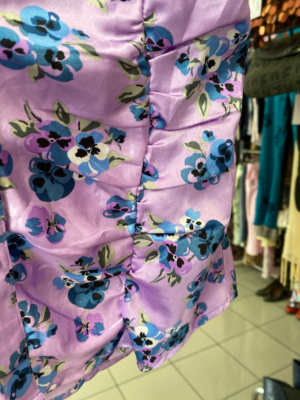 2000s lilac satin blouse