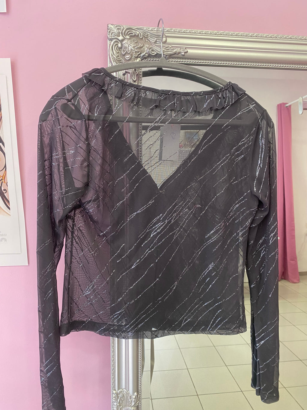 Dark grey sparkly blouse