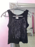 Black tank with sequin pattern