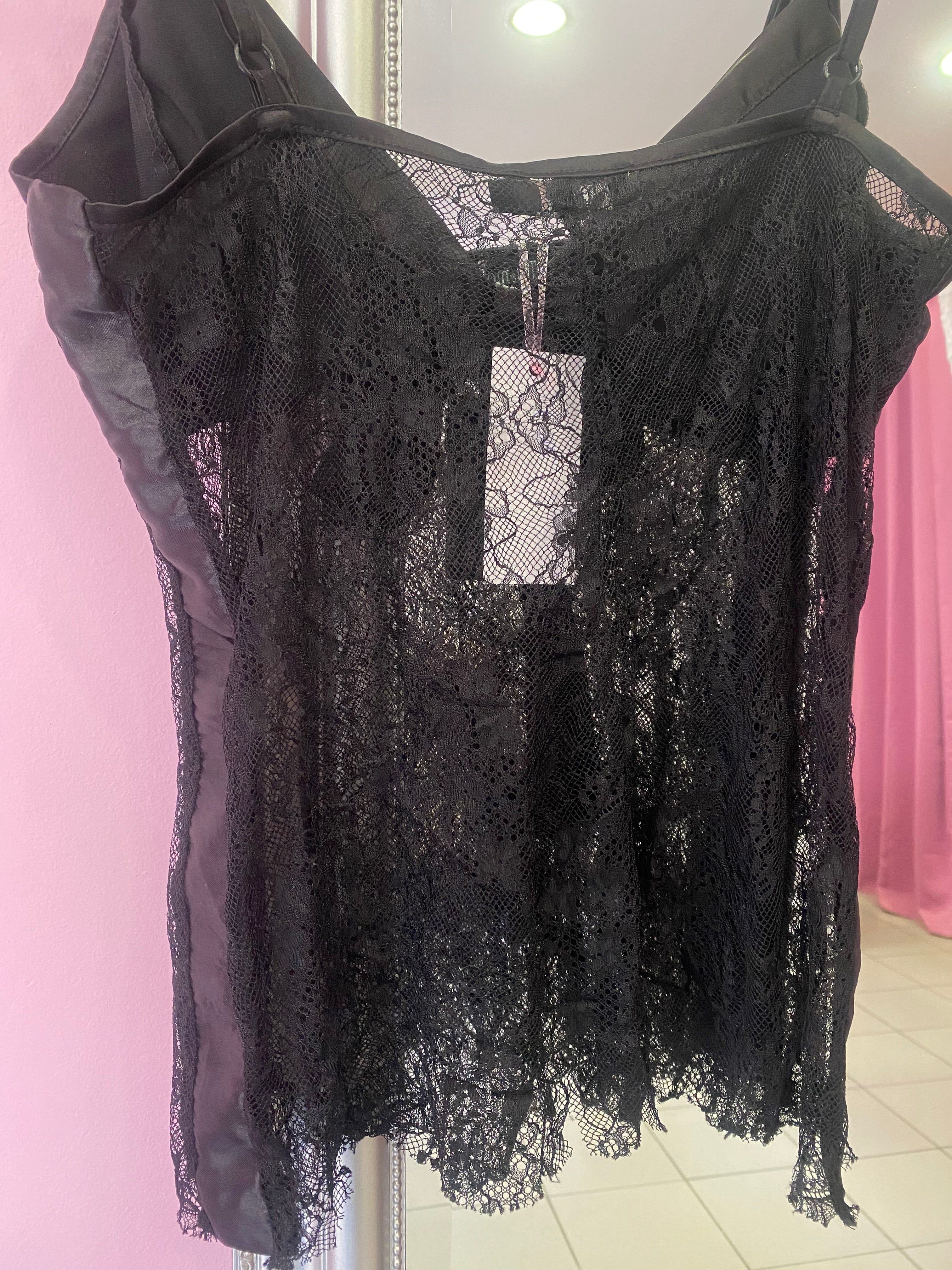 Black lace cami top