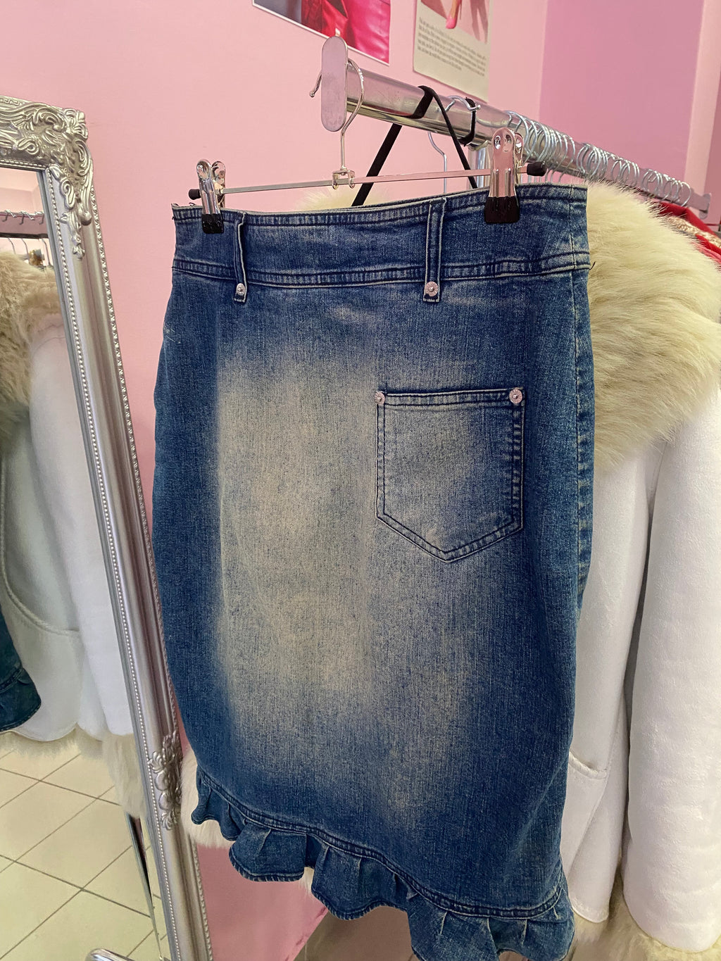 Morgan de toi denim midi skirt