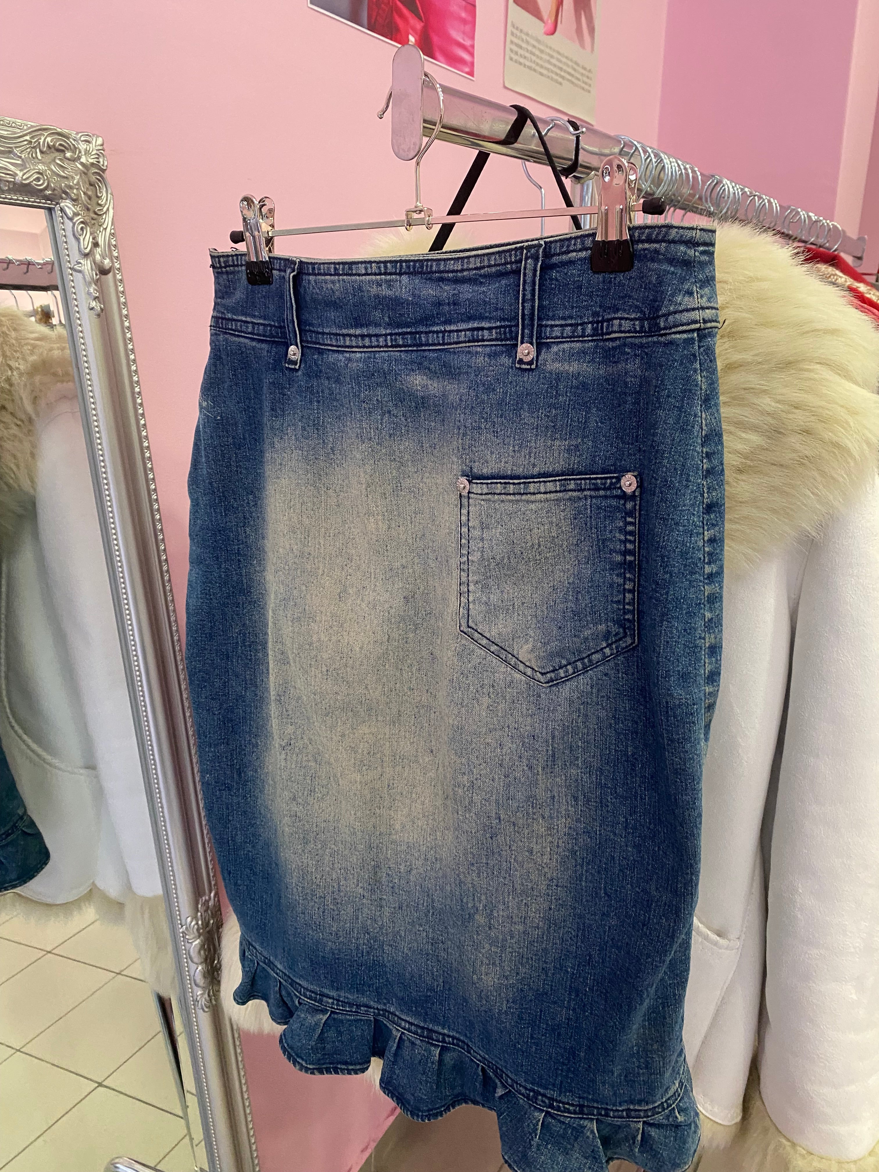 Morgan de toi denim midi skirt