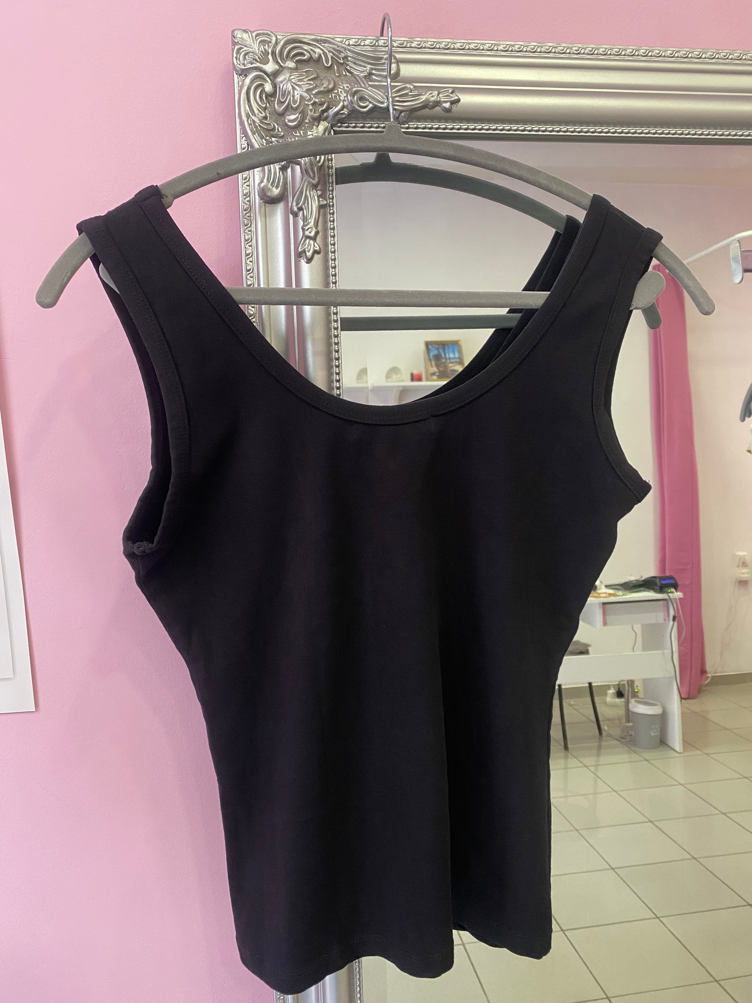 Black tank top with rhinestones