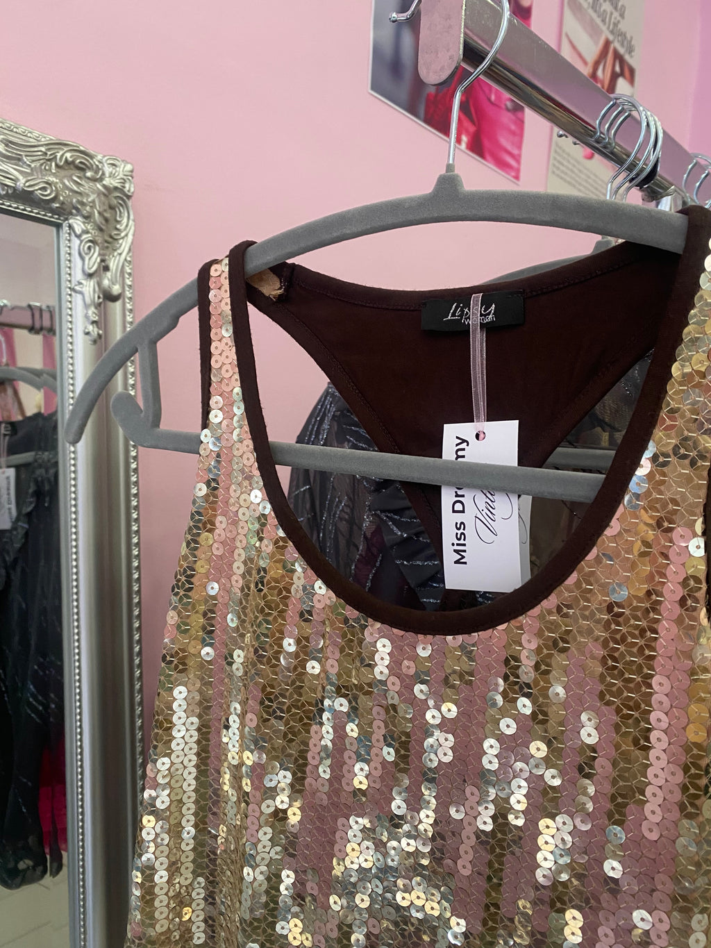 Sequin party tank top