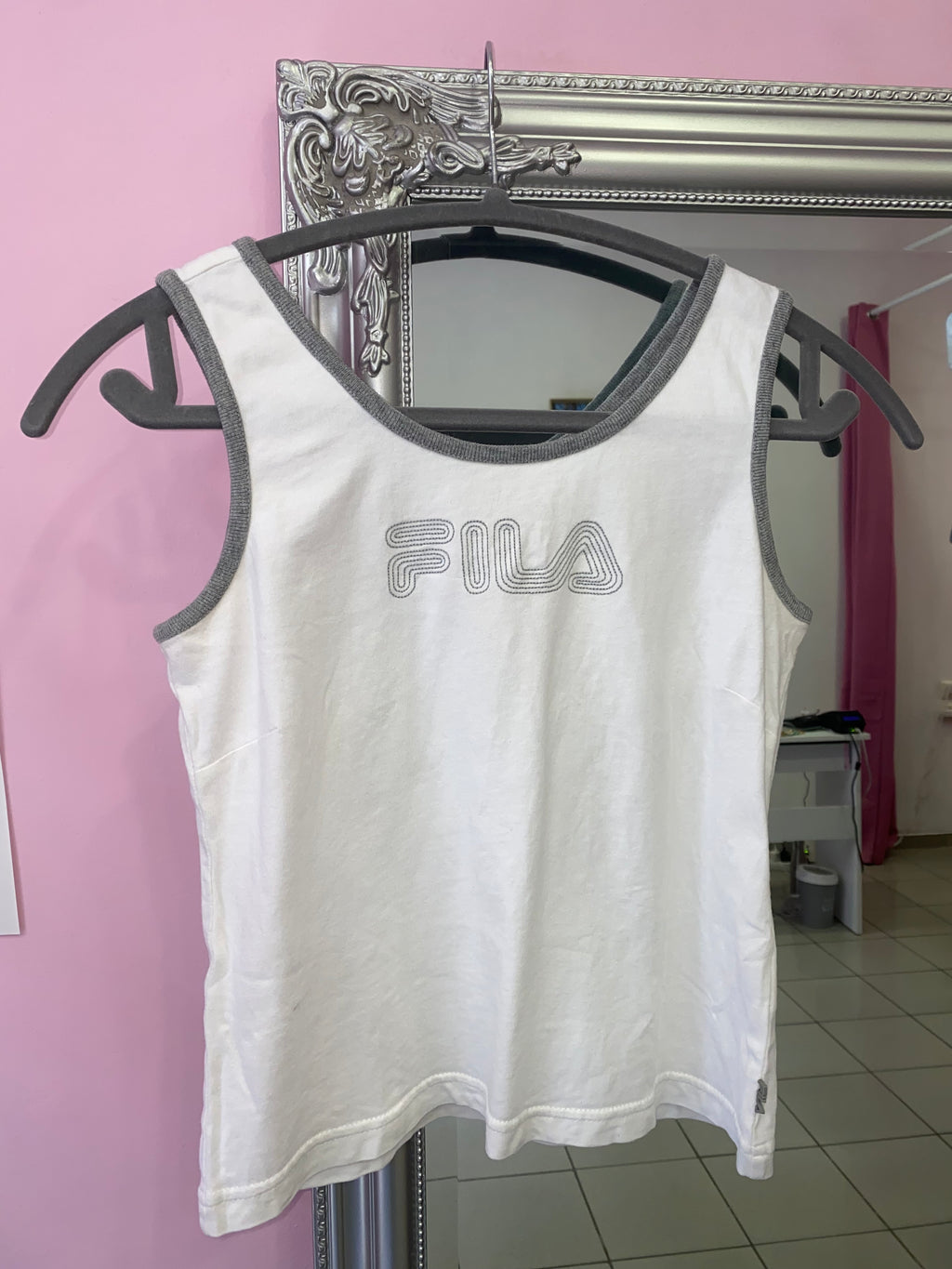 White Fila tank top