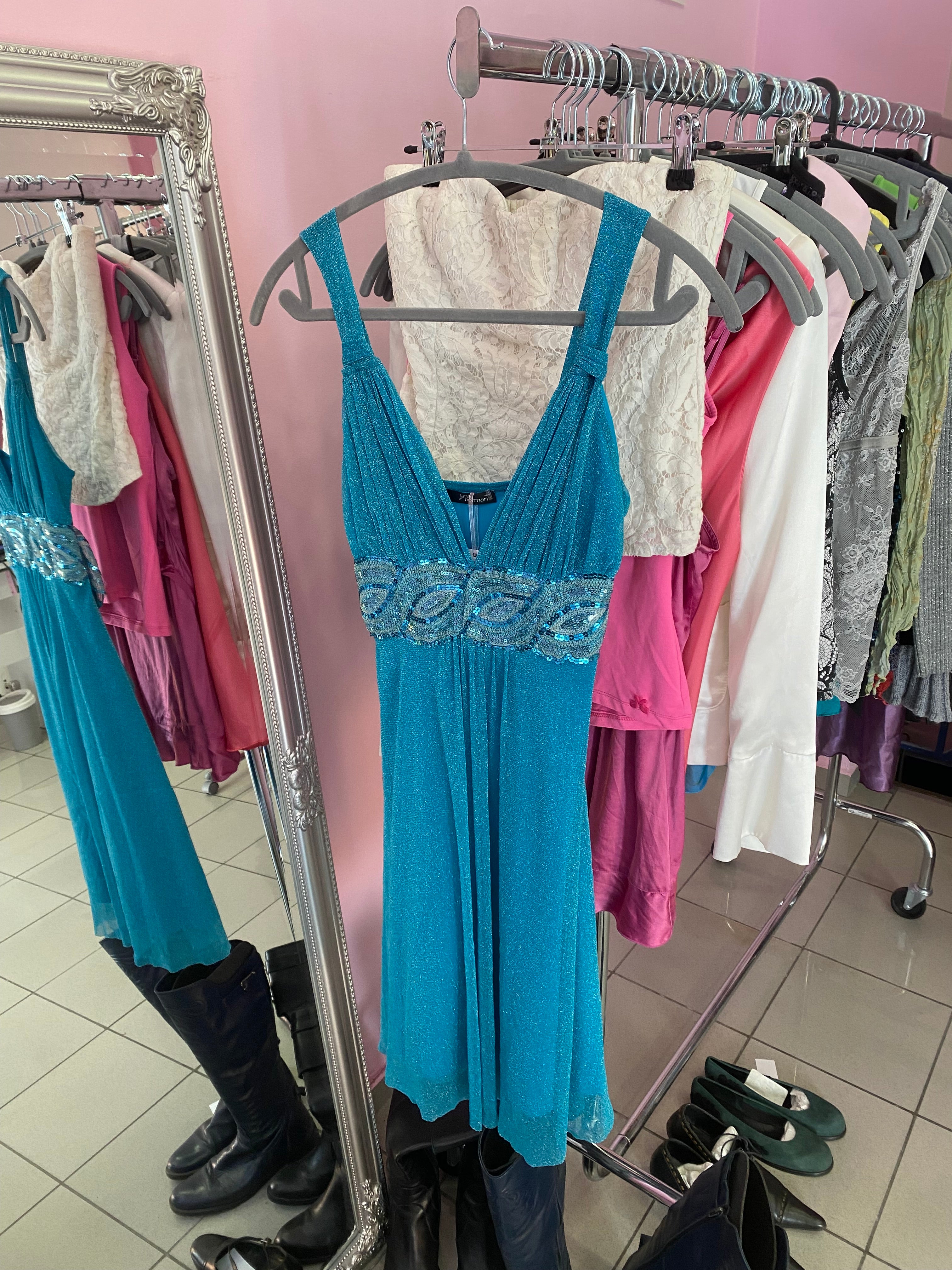 Blue sparkling princess dress