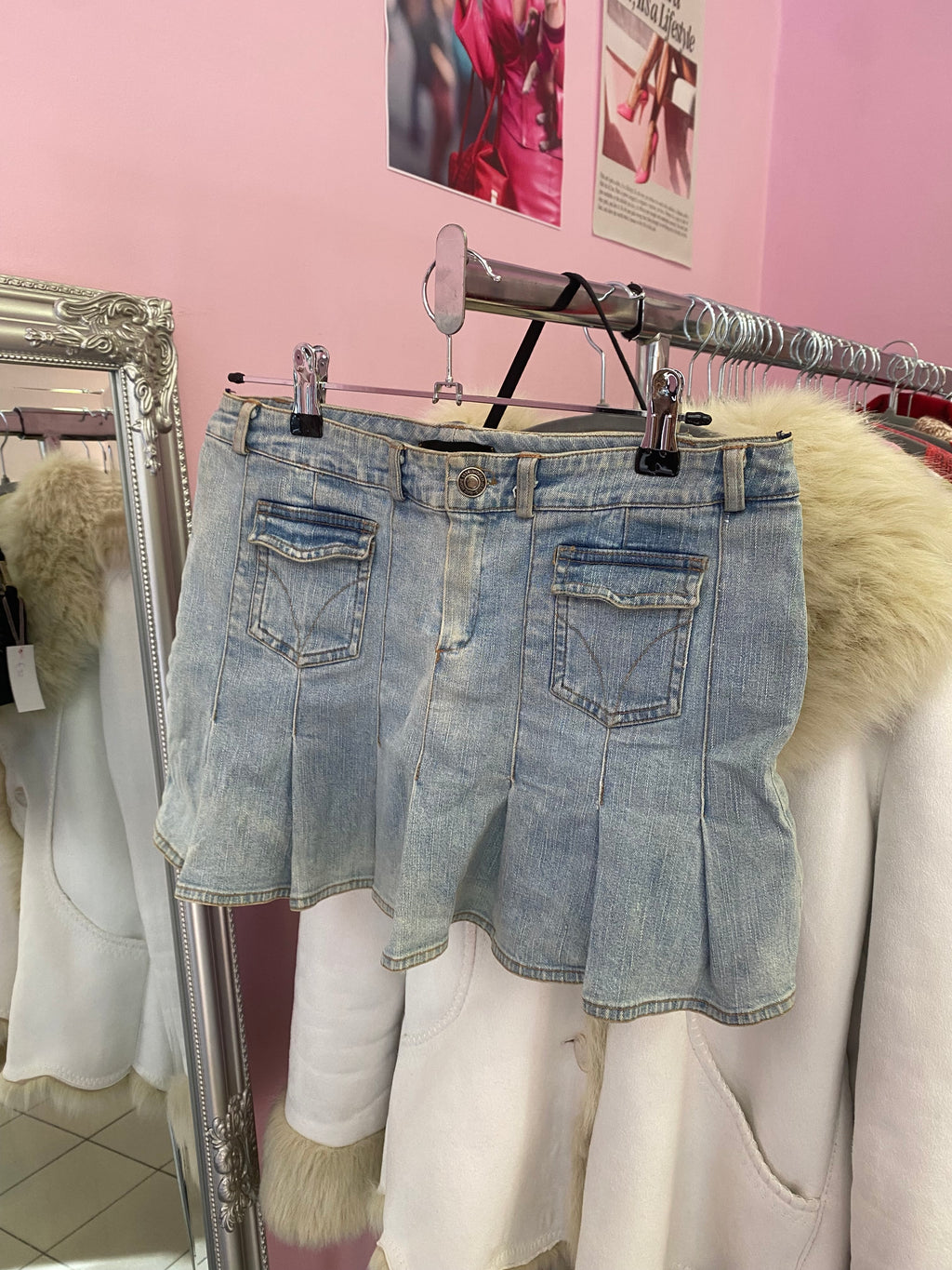 Mini denim skirt