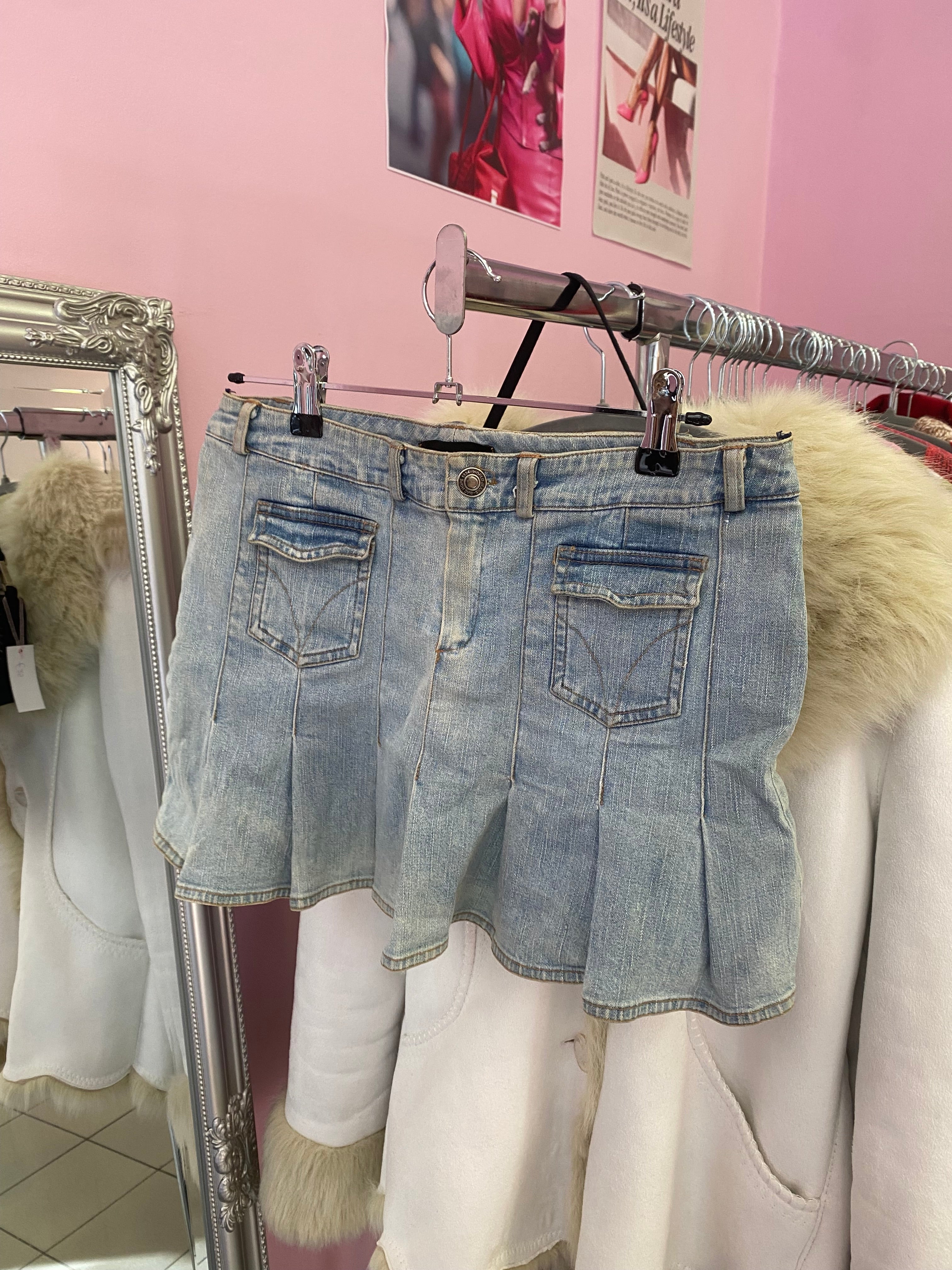 Mini denim skirt