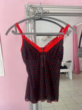 Black & red cami top with hearts