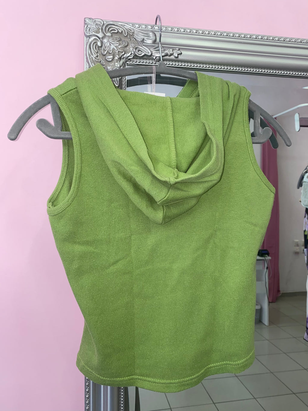 Y2K greek tank top with a hood