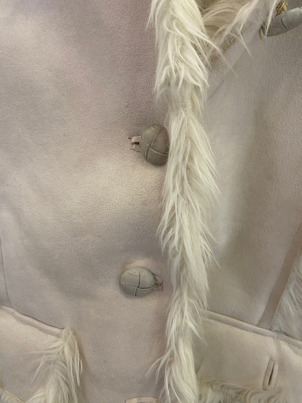 White faux fur jacket