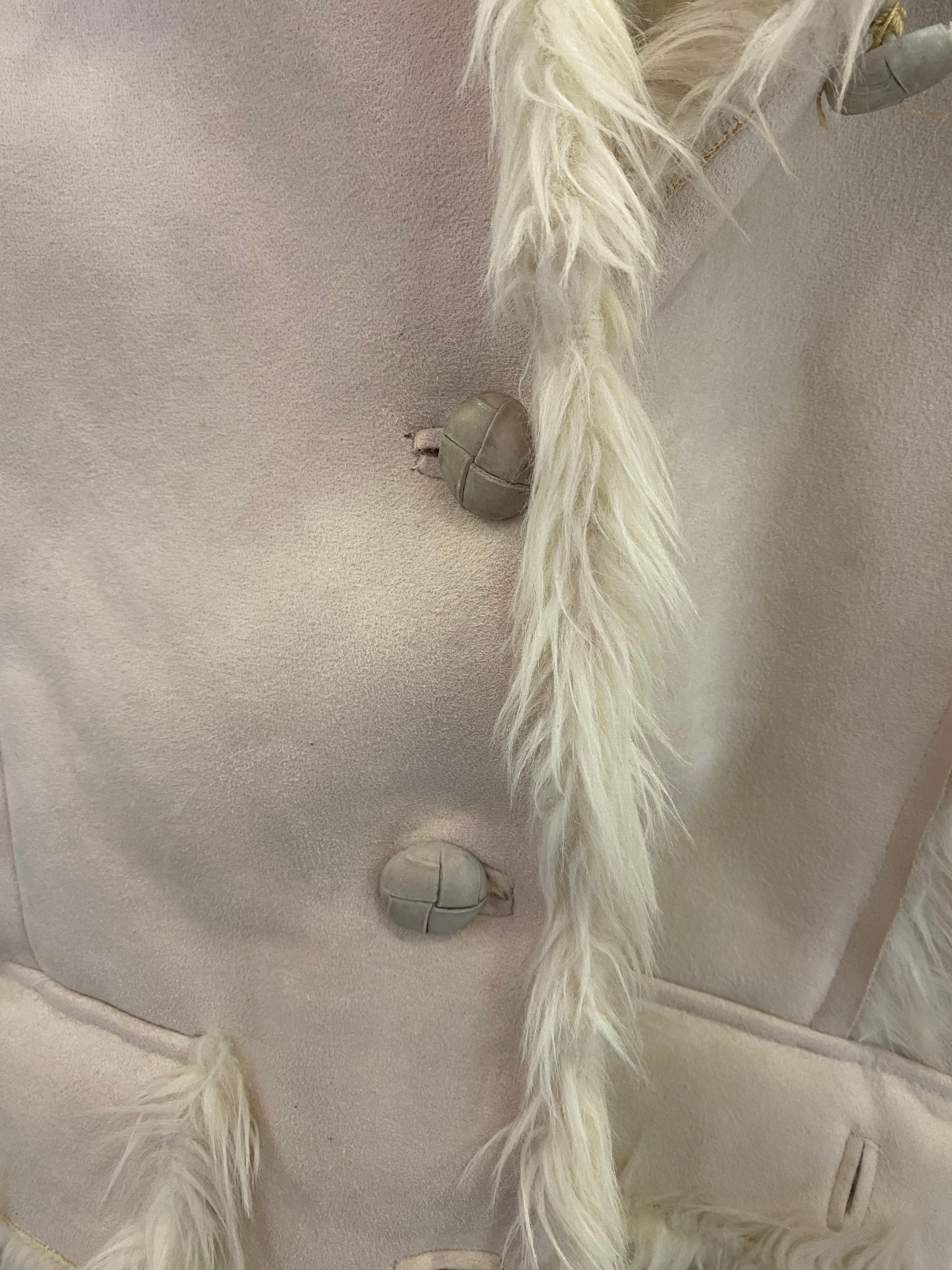 White faux fur jacket