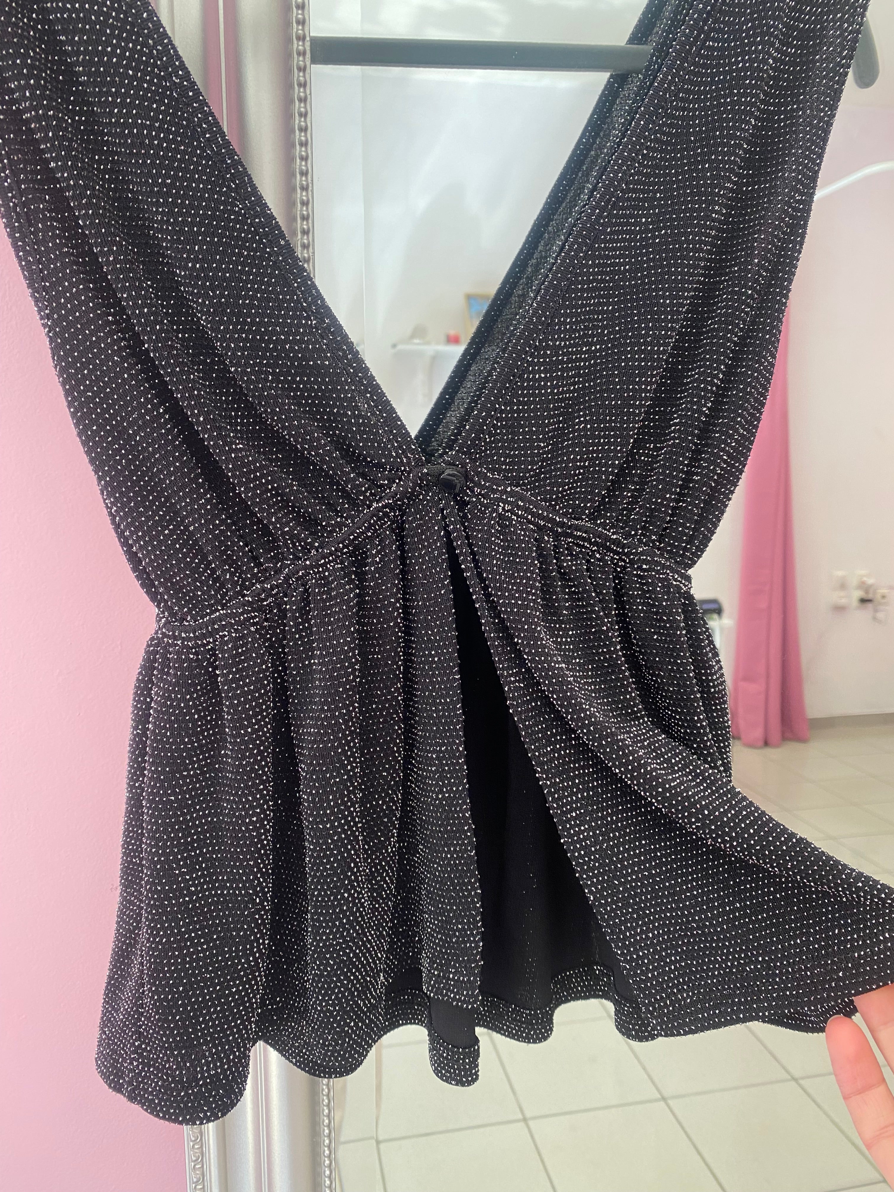 Black sparkly summer top
