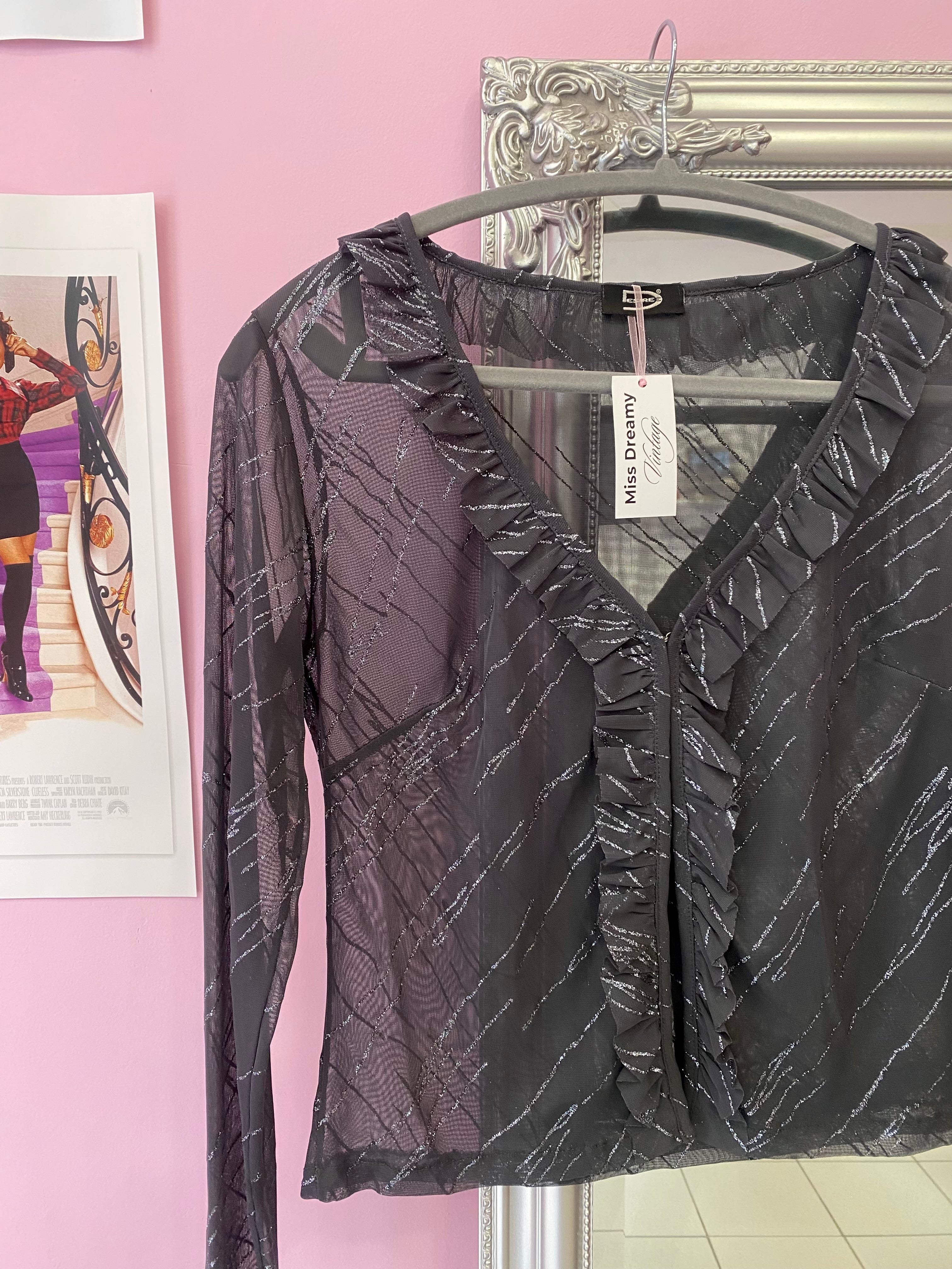 Dark grey sparkly blouse