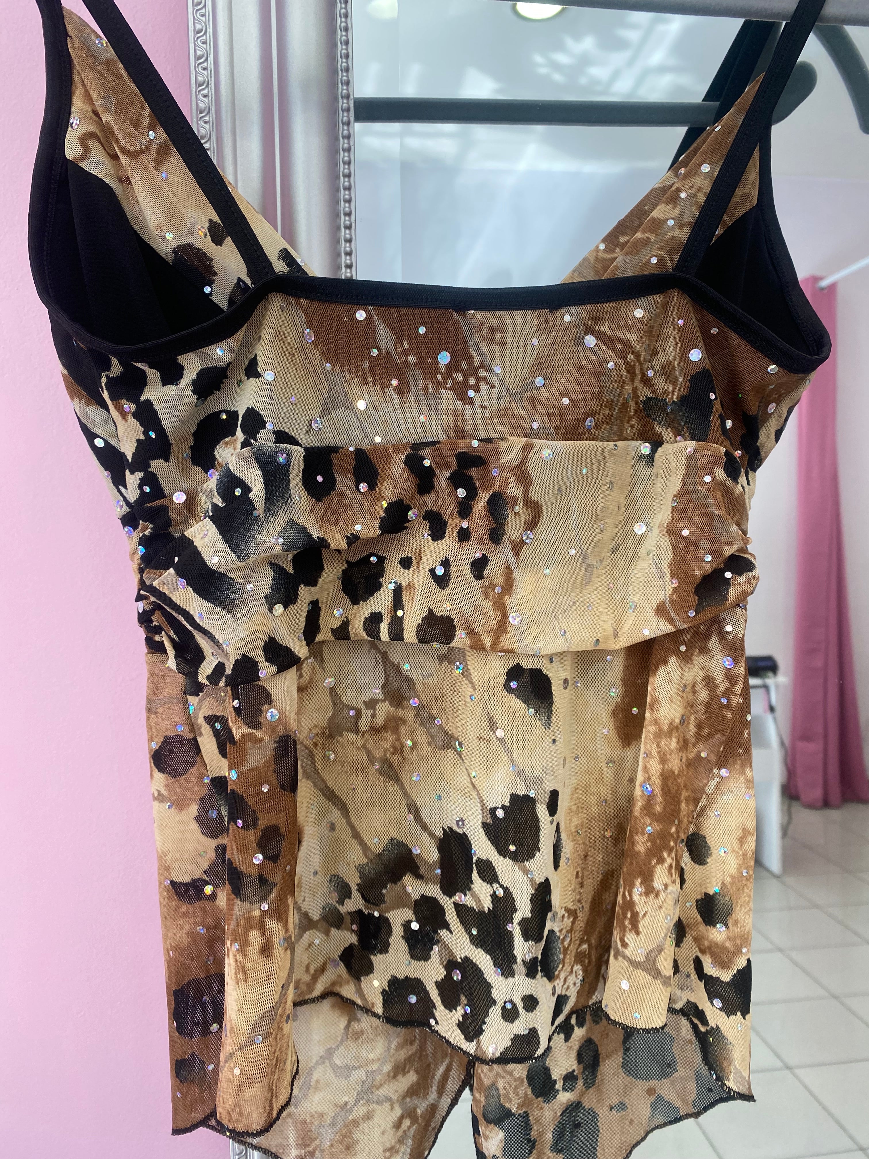 Cheetah girl cami top