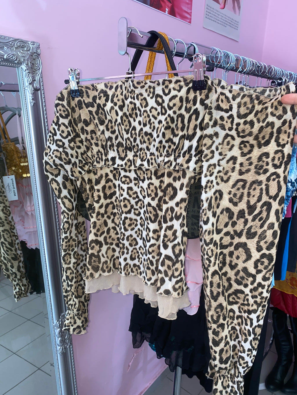Leopard off shoulder top