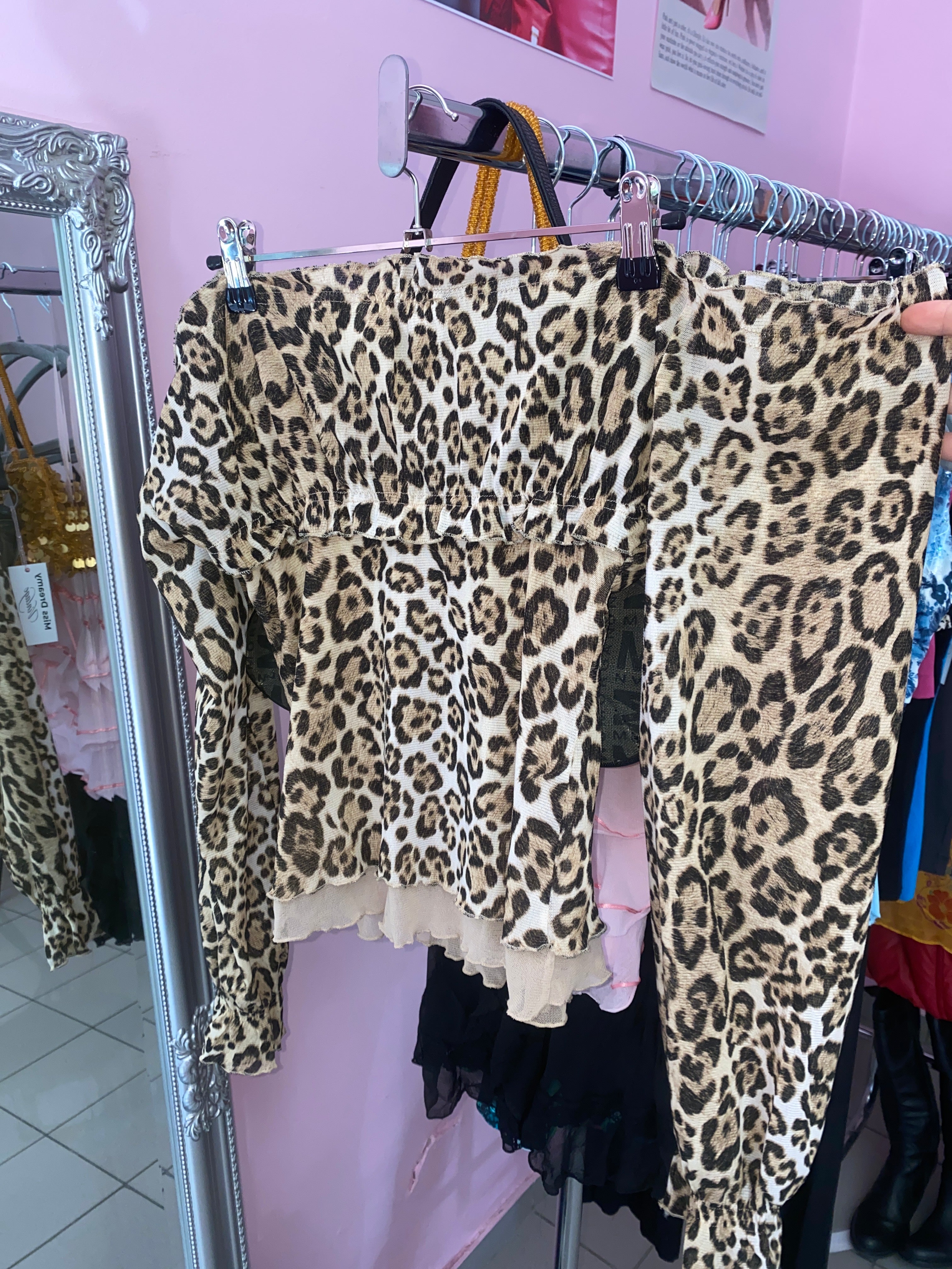 Leopard off shoulder top